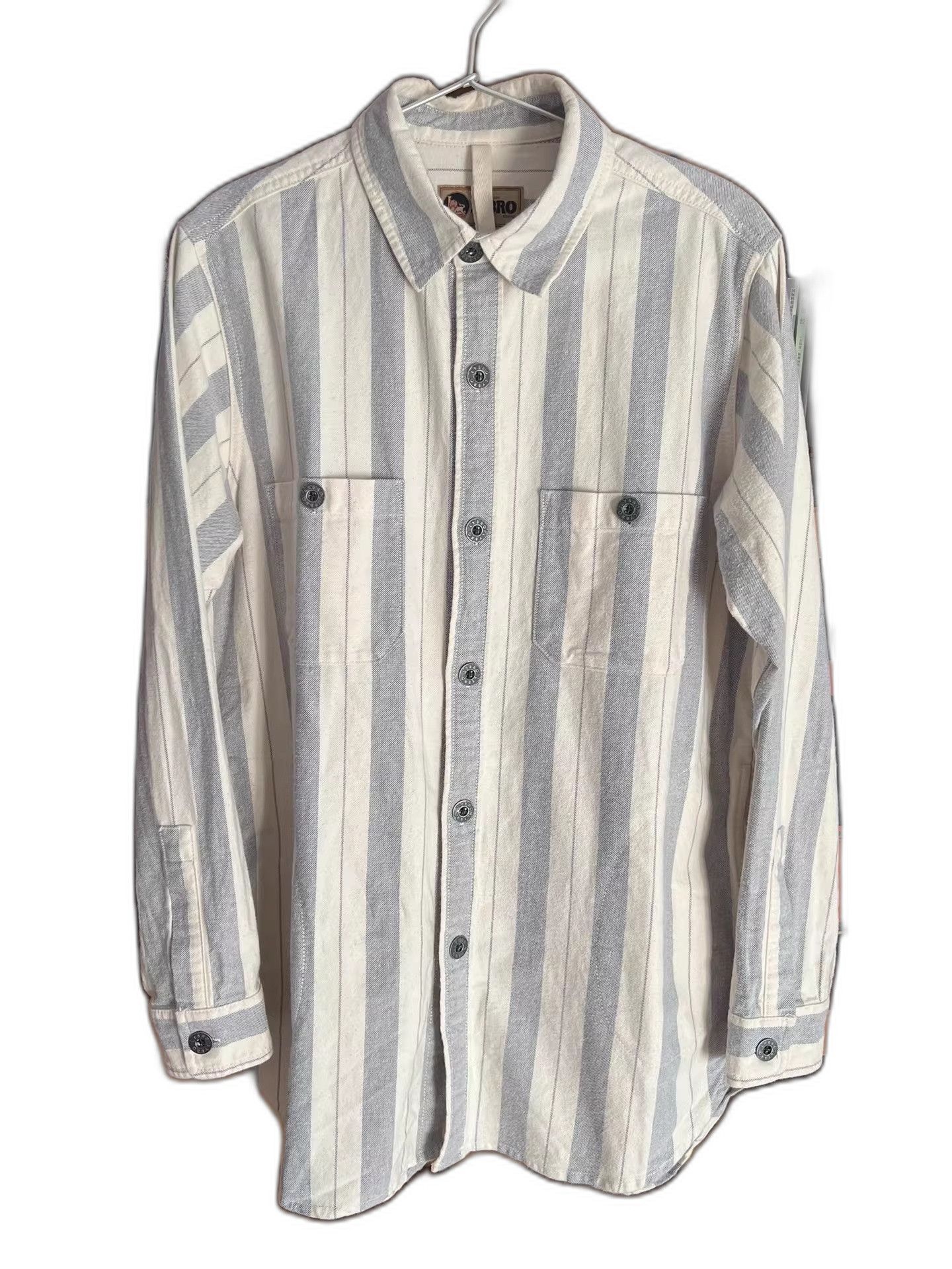 Nigel Cabourn Nigel Cabourn Blue White Stripe Work Shirt Size US S / EU 44-46 / 1 - 1 Thumbnail