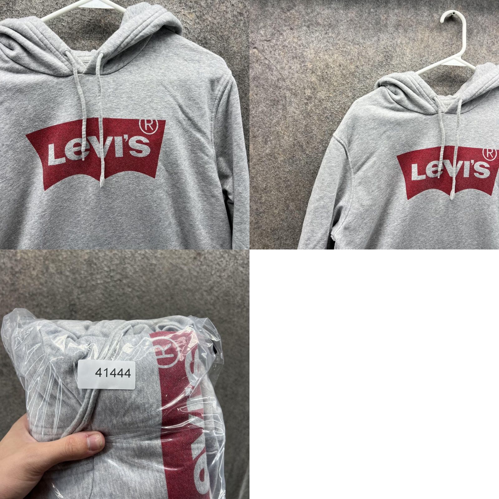 Levi's Levi's Hoodie Mens Medium Gray Batwing Logo Pullover Fleece Sweatshirt Size US M / EU 48-50 / 2 - 8 Thumbnail