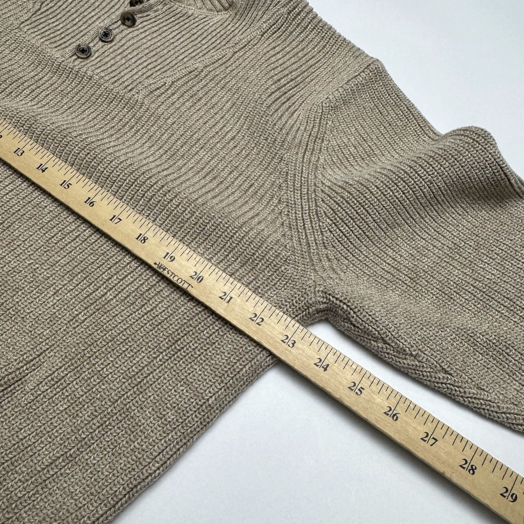 Eddie Bauer VINTAGE Eddie Bauer Heavyweight Cable-Knit Crew Neck Sweater 100% Cotton XL Men Beige Tan 1/4 Button Pullover Knit 1 Day Shipping Size US XL / EU 56 / 4 - 5 Thumbnail