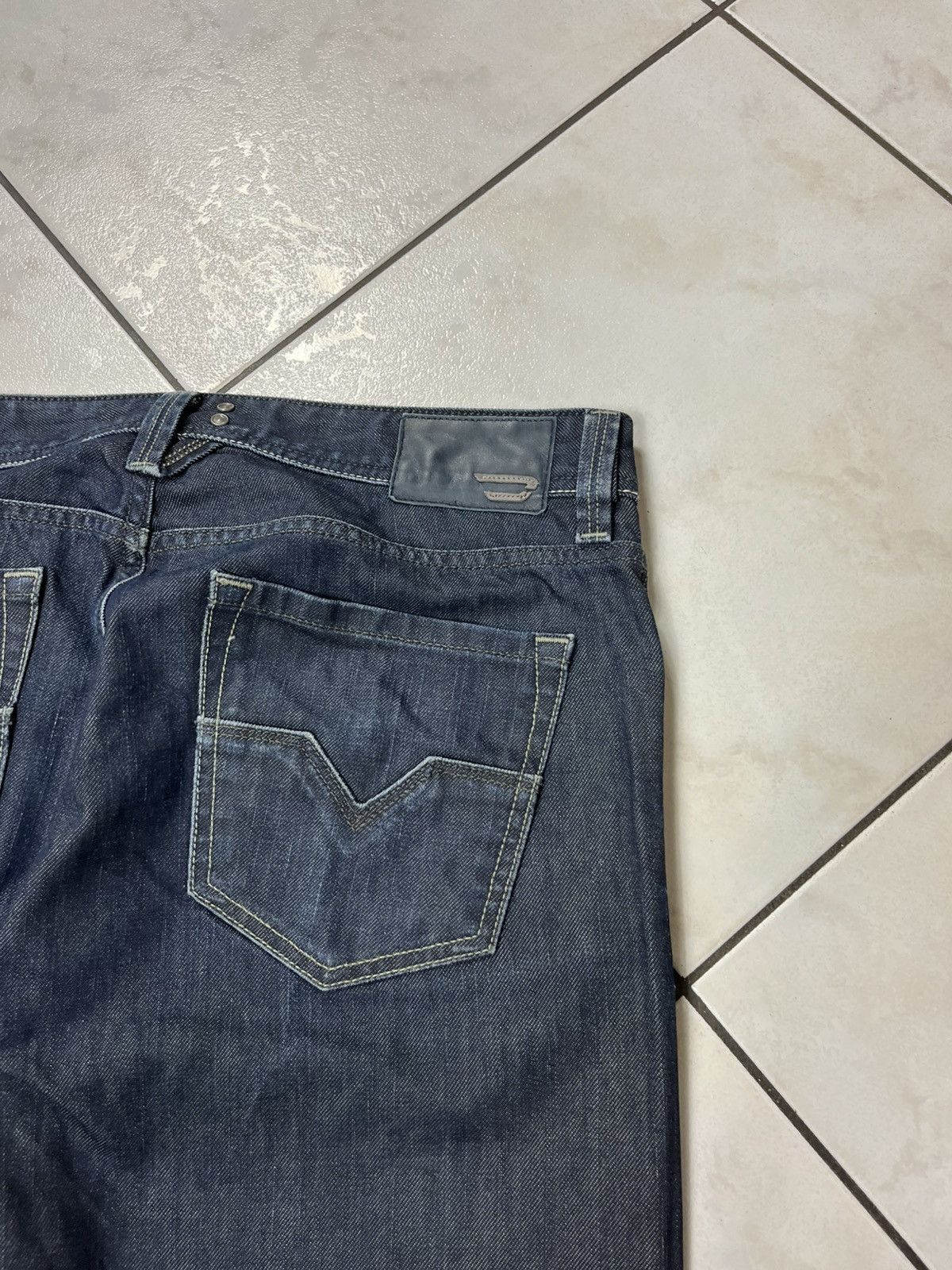 Diesel × Vintage Vintage Diesel larkee y2k waxed denim jeans pants goth navy Size US 32 / EU 48 - 14 Thumbnail