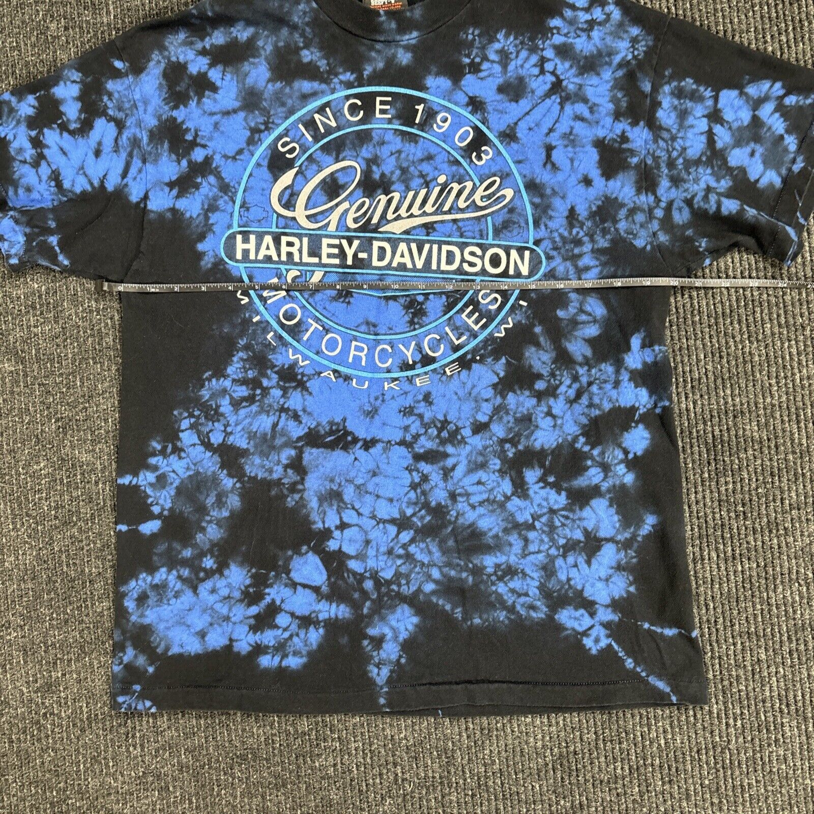 Harley Davidson Harley Davidson Shirt Tie Dye Blue Seattle Single Stitch Size US L / EU 52-54 / 3 - 7 Thumbnail