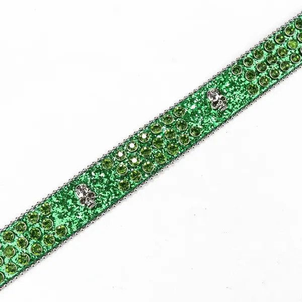 Leather Arisawa x Misac Rhinestone Studded PU Leather Belt Size ONE SIZE - 6 Thumbnail