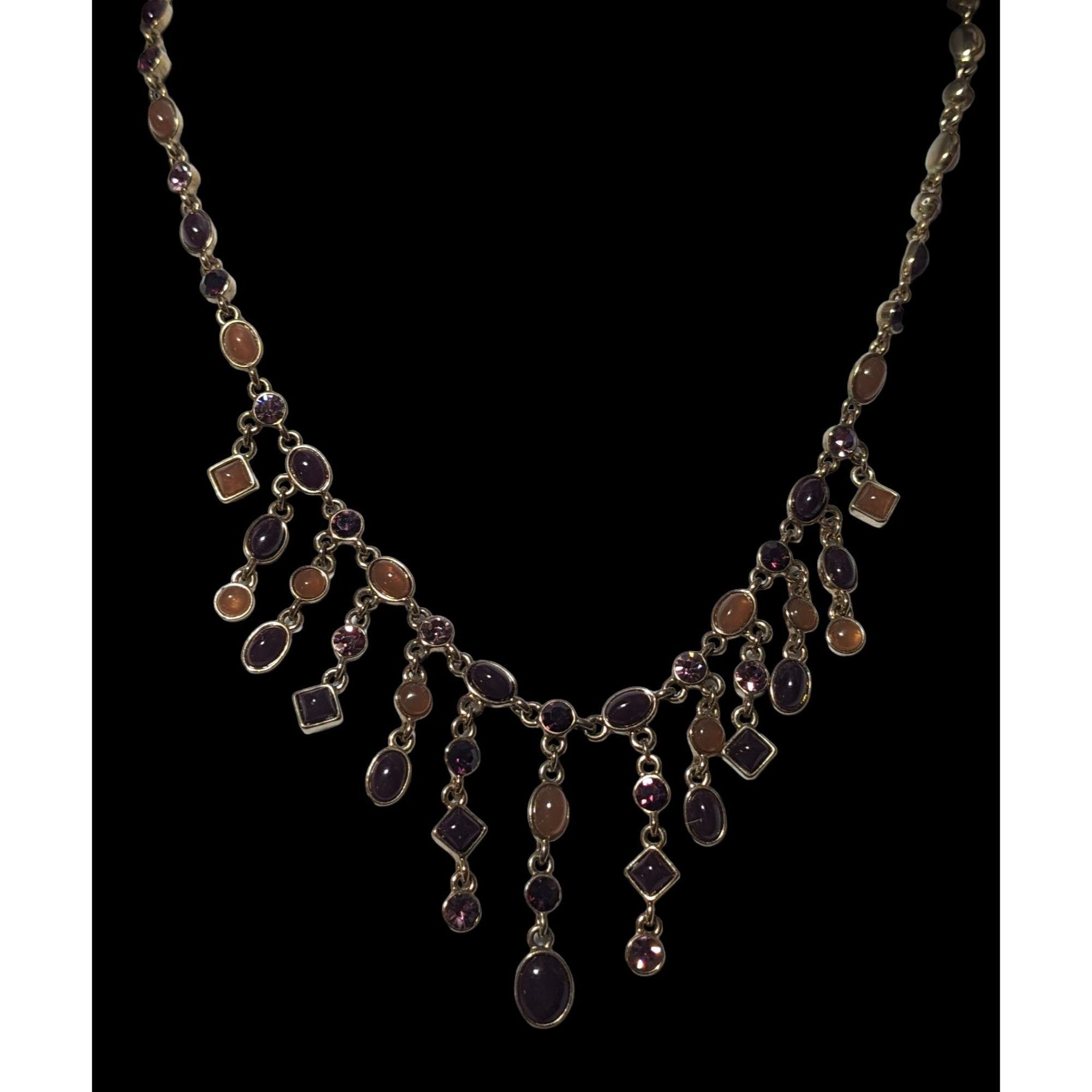 Other Retro Elegant Gold Gemmed Fringe Necklace Size ONE SIZE - 2 Thumbnail