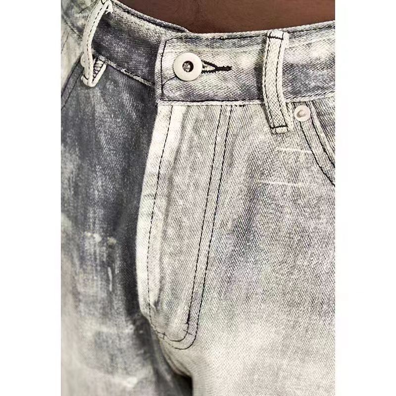 Japanese Brand × Jean High street all-over destroyed print retro straight jeans Size US 32 / EU 48 - 4 Thumbnail