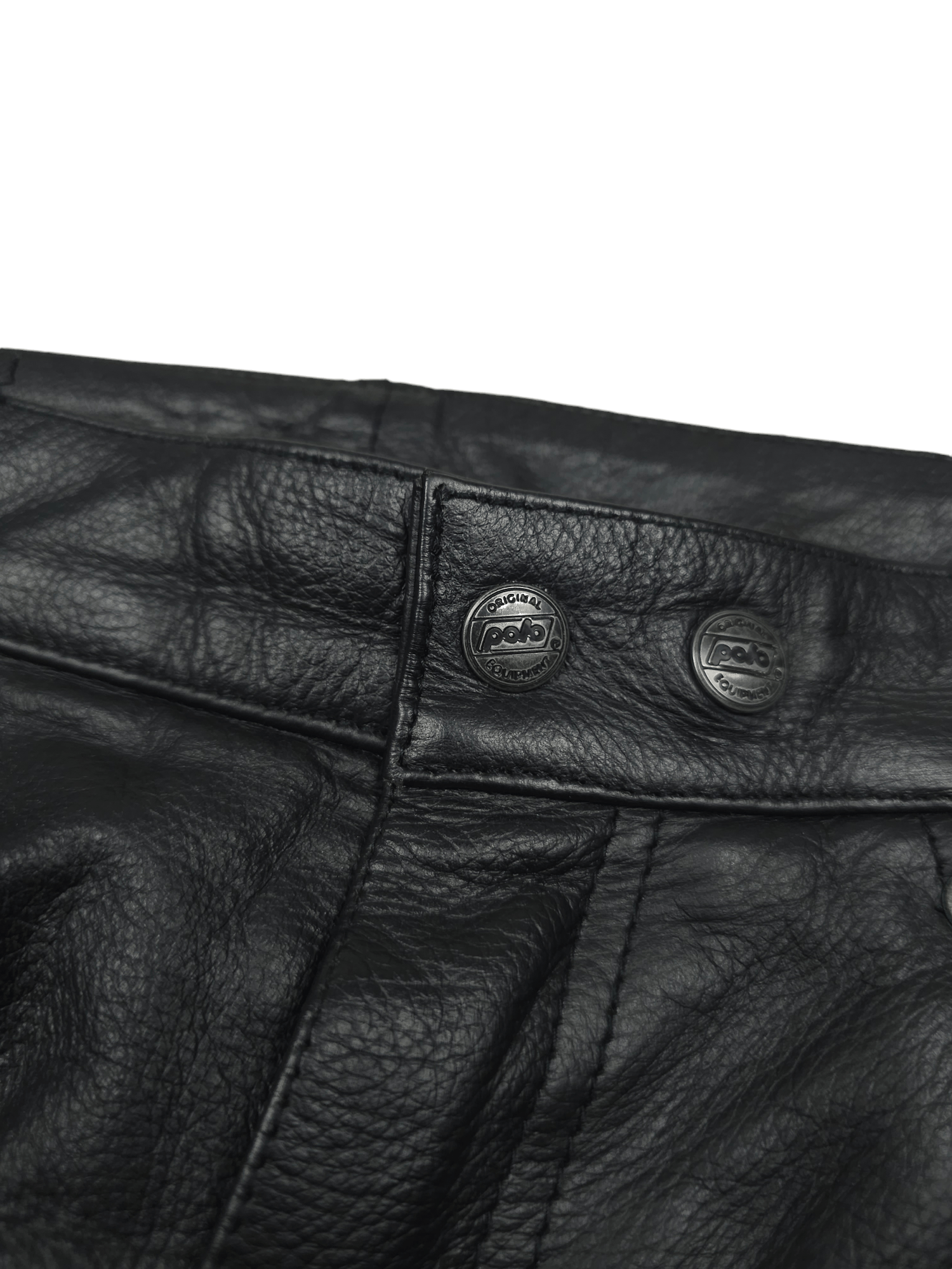 Leather × Vintage 💎 31/34 Vintage 90's Real Leather Black Pants Trousers Y2K Size US 31 - 6 Thumbnail