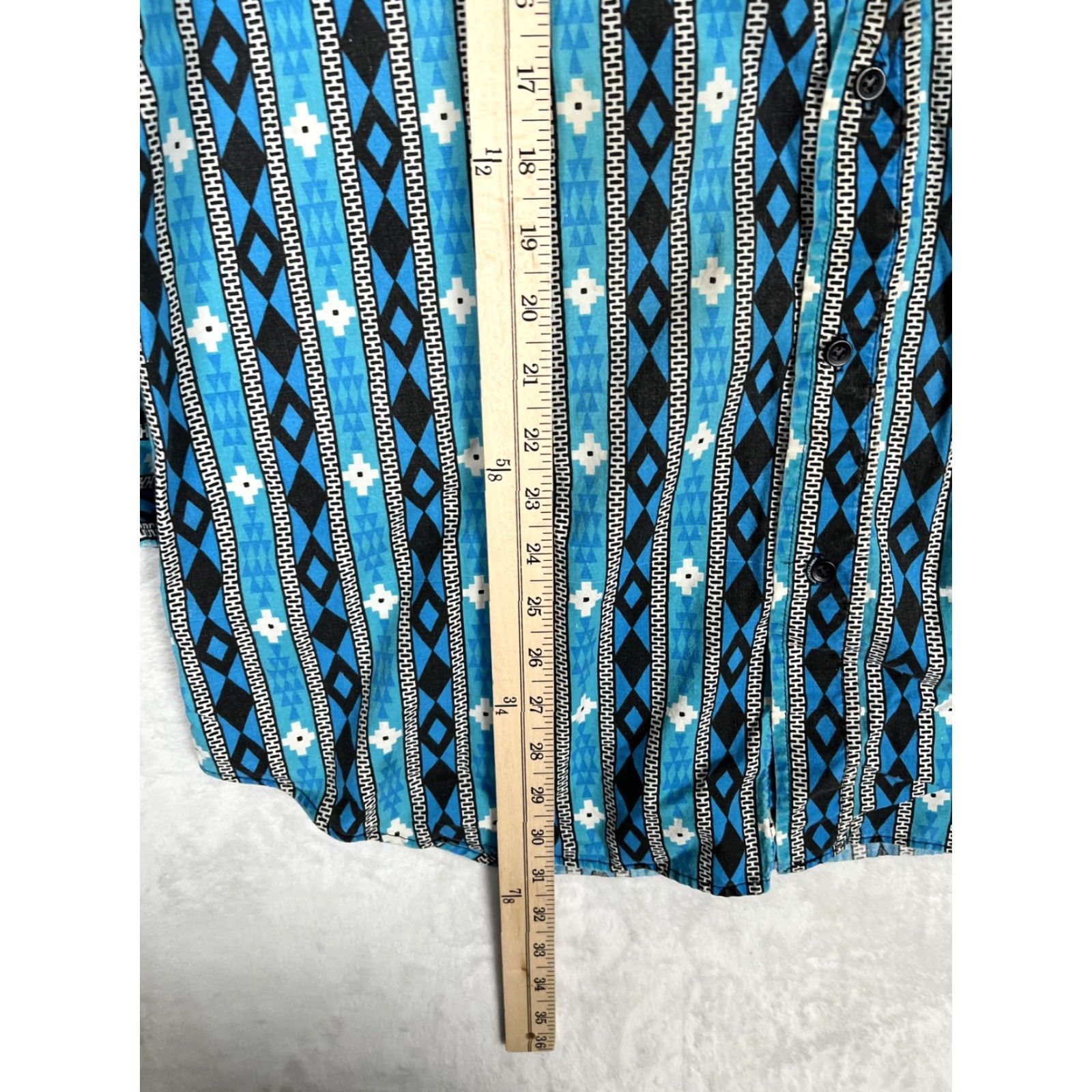 Vintage VINTAGE Canyon Trail Western Geometric Print Long Sleeve Button-Up Shirt Mens XL Blue Size US XL / EU 56 / 4 - 4 Thumbnail
