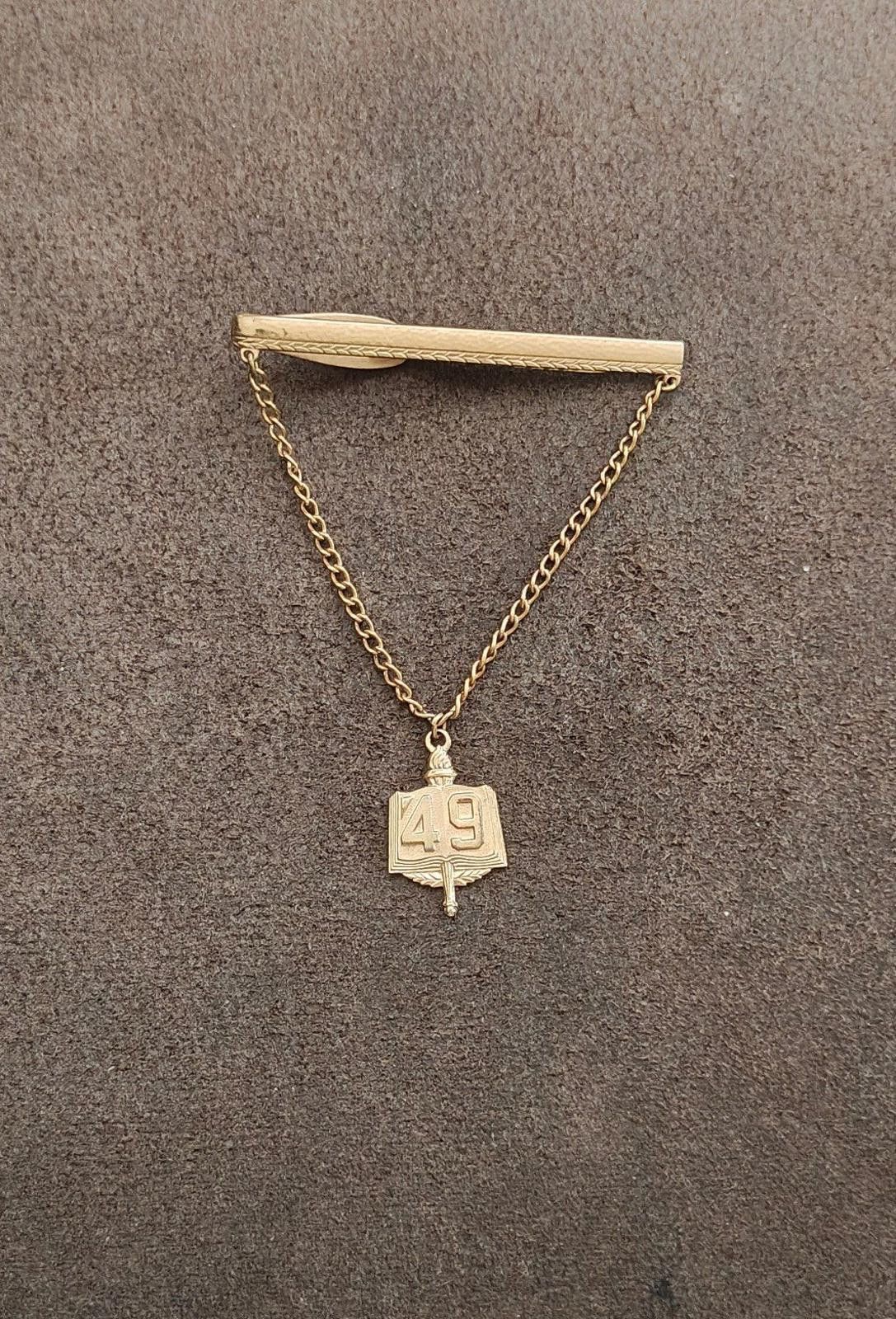 Other Hickok Class of 1949 Gold Tone Tie Bar Dangling Book Charm Size ONE SIZE - 2 Thumbnail