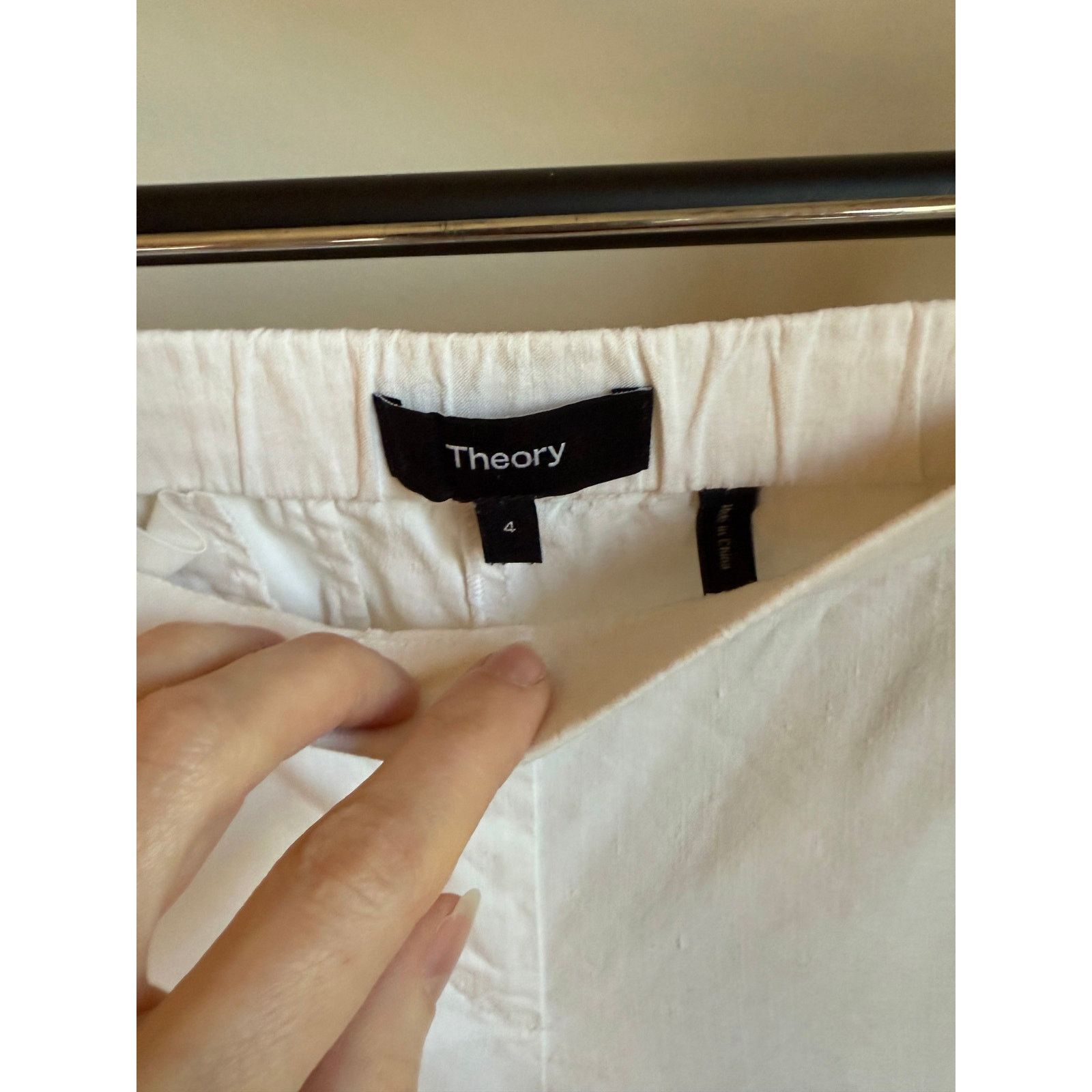Theory Theory White Elastic Waist Pants - Size 4 Size 27" / US 4 / IT 40 - 8 Thumbnail