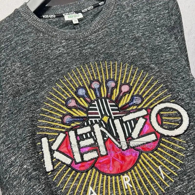Kenzo Kenzo Men's Grey Cotton Embroidered Sweatshirt . Size US M / EU 48-50 / 2 - 6 Thumbnail