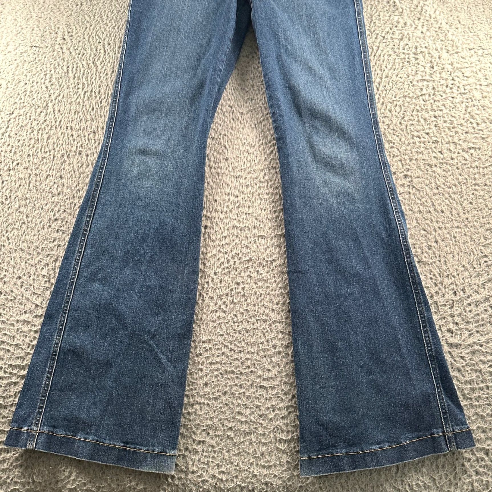 Spanx SPANX Jeans Womens L Flare Leg Pull On Stretch Denim Dark Blue Elastic Waist Jeans Size 36" / US 14 / IT 50 - 3 Thumbnail