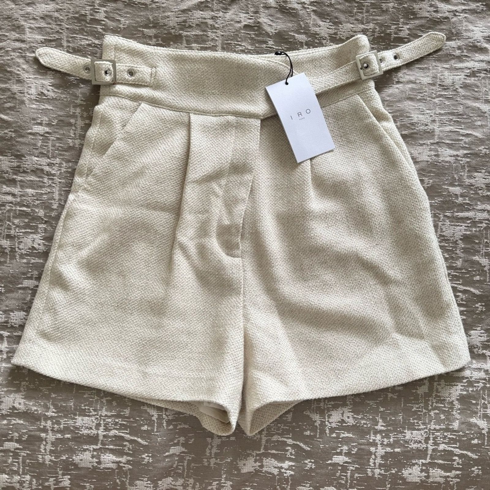 Iro NWT! IRO Cream Women's Shorts, High Waisted, Size 36 Size 26" / US 2 / IT 38 - 2 Thumbnail