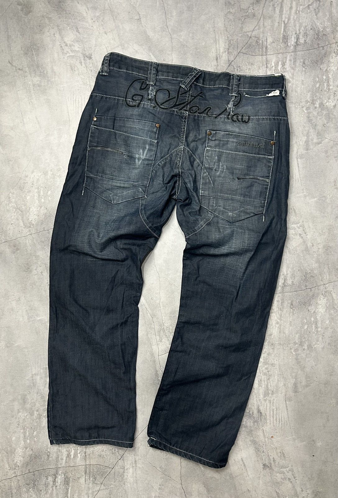 G-Star × Vintage G-Star Raw Denim Jeans Pants Trousers Big Logo Cargo Baggy Size US 34 / EU 50 - 1 Thumbnail
