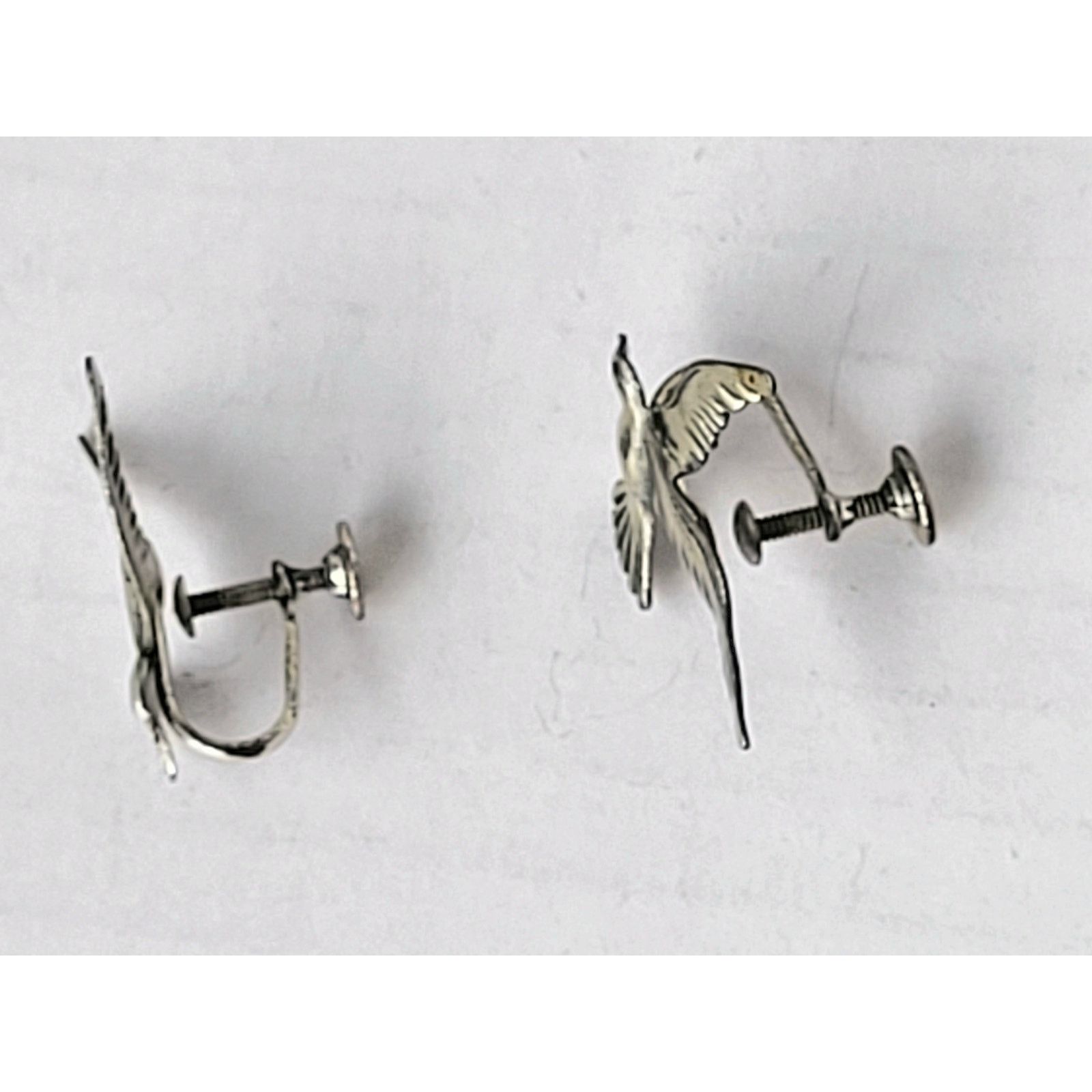 Other Signed BEAU Sterling Silver Seagull Bird Earrings Vintage Size ONE SIZE - 2 Thumbnail