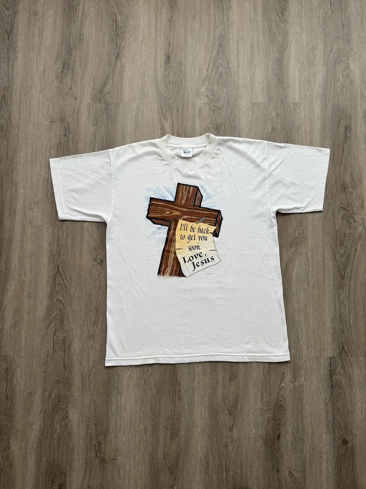 Vintage Vintage Jesus Tee Ill Be Back To Get You Lord Cross Rare | Grailed