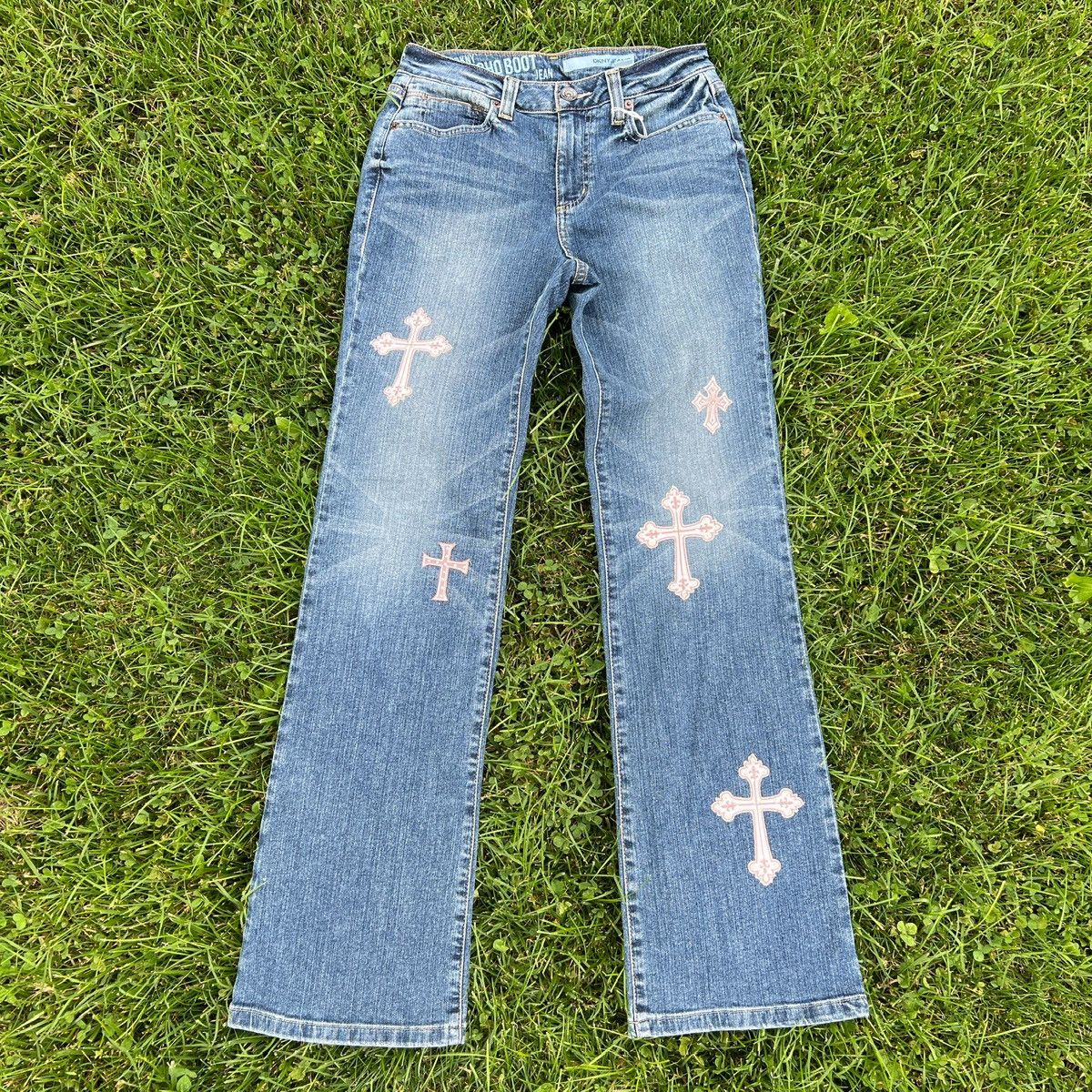 DKNY 1of1 y2k vintage cross patch dkny jeans Size 28" / US 6 / IT 42 - 2 Thumbnail