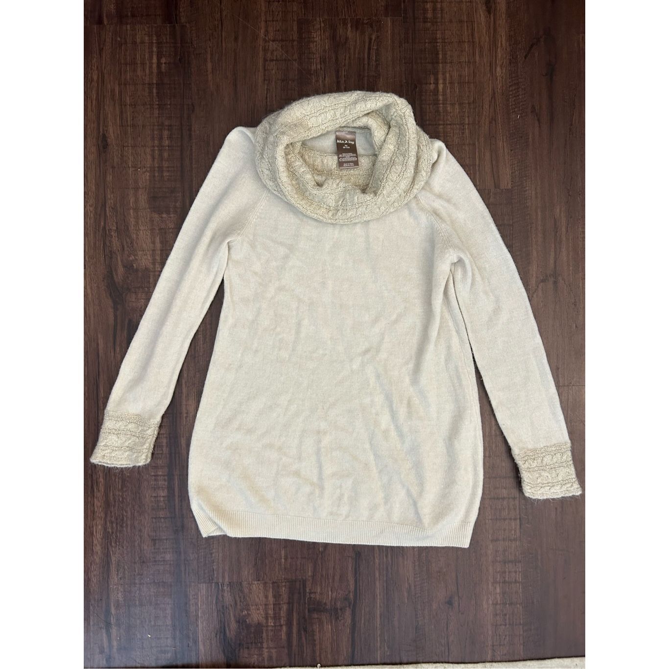 White's Boots White Stag Cream Gold Thread Turtleneck Cowl-Neck SOFT Sweat Size M / US 6-8 / IT 42-44 - 1 Thumbnail