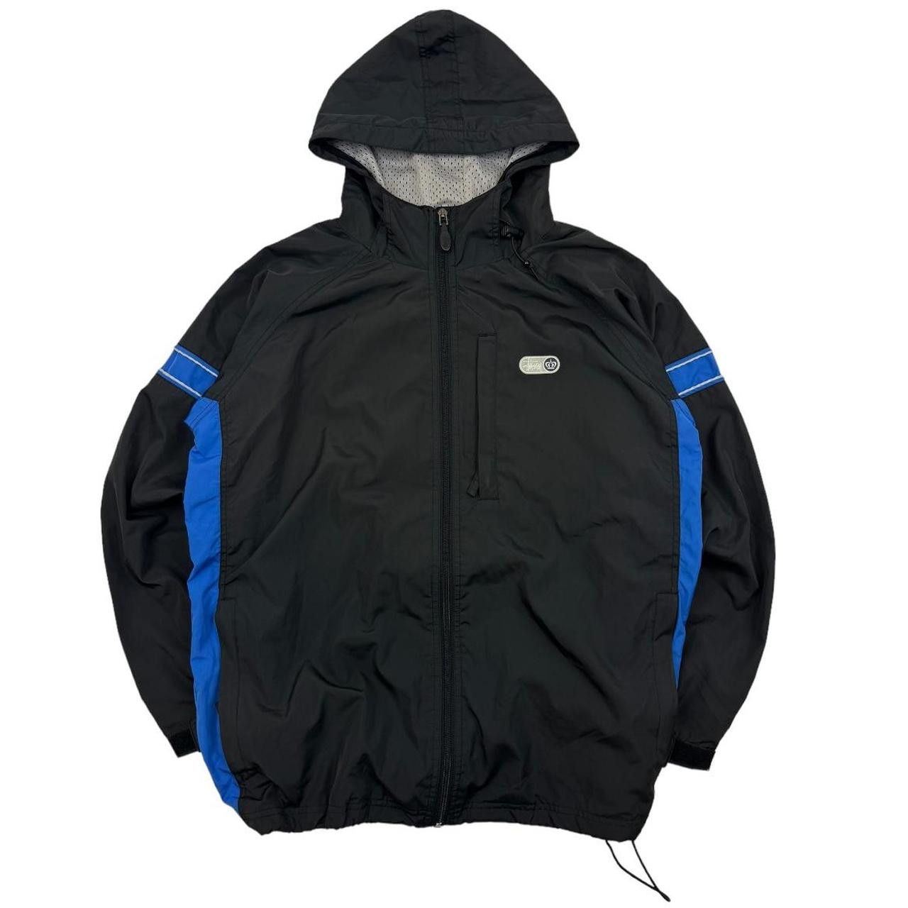 image of Vintage Stussy Jacket in Black Blue, Men's (Size Medium)