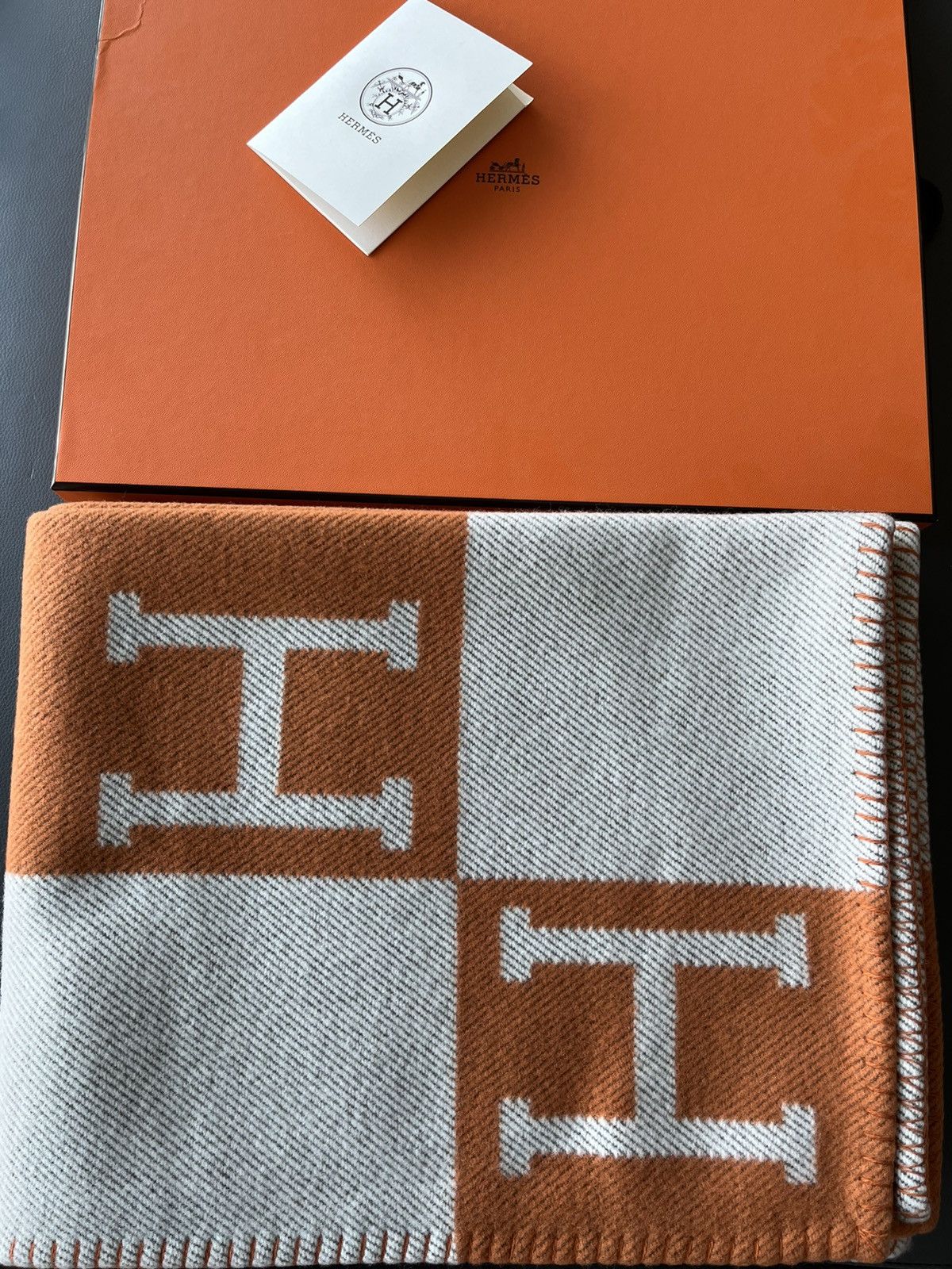 Hermes Hermes Brand New Classic Avalon Wool Cashmere XL Blanket Size ONE SIZE - 7 Thumbnail