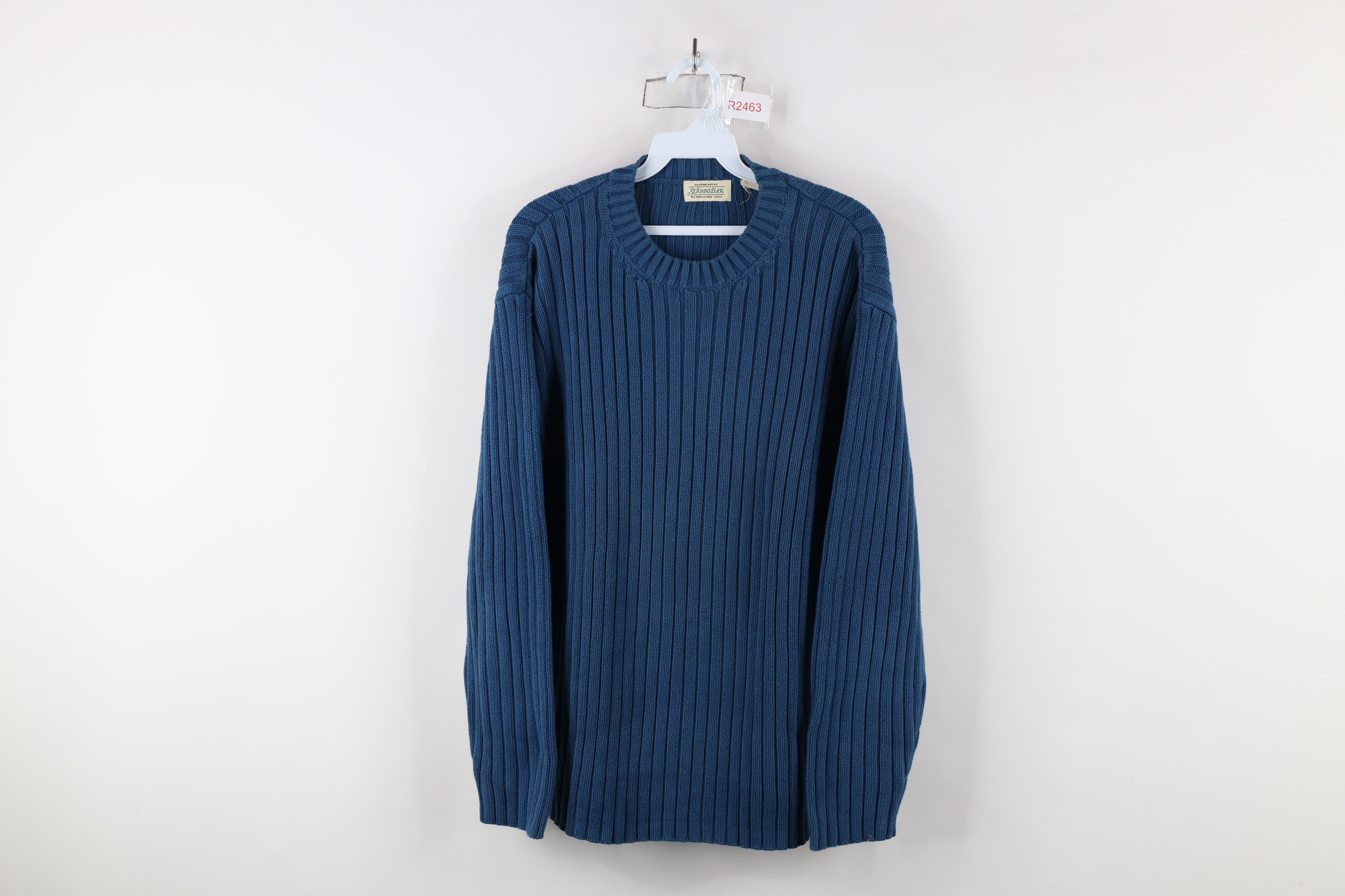 Vintage Vintage 90s Streetwear Cotton Ribbed Knit Sweater Blue Size US M / EU 48-50 / 2 - 1 Thumbnail
