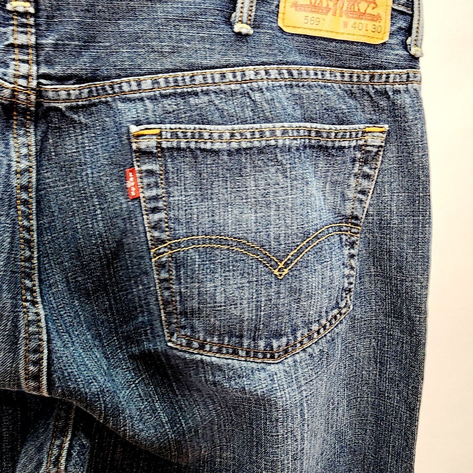 Levi's Levi 569 Loose Straight Fit Men's Blue Denim Jeans Size US 40 / EU 56 - 6 Thumbnail