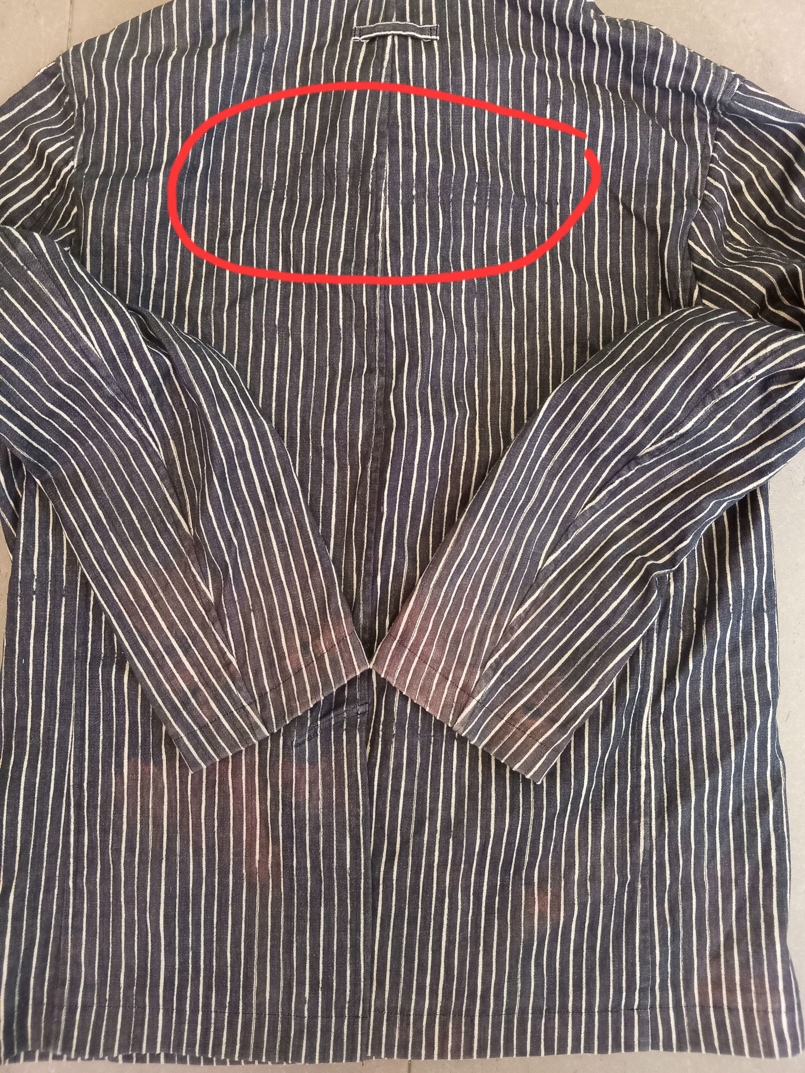 Designer × Gaultier Homme Objet × Jean Paul Gaultier GAULTIER HOMME OBJET Button Hickory Faded Jacket Size US L / EU 52-54 / 3 - 7 Thumbnail