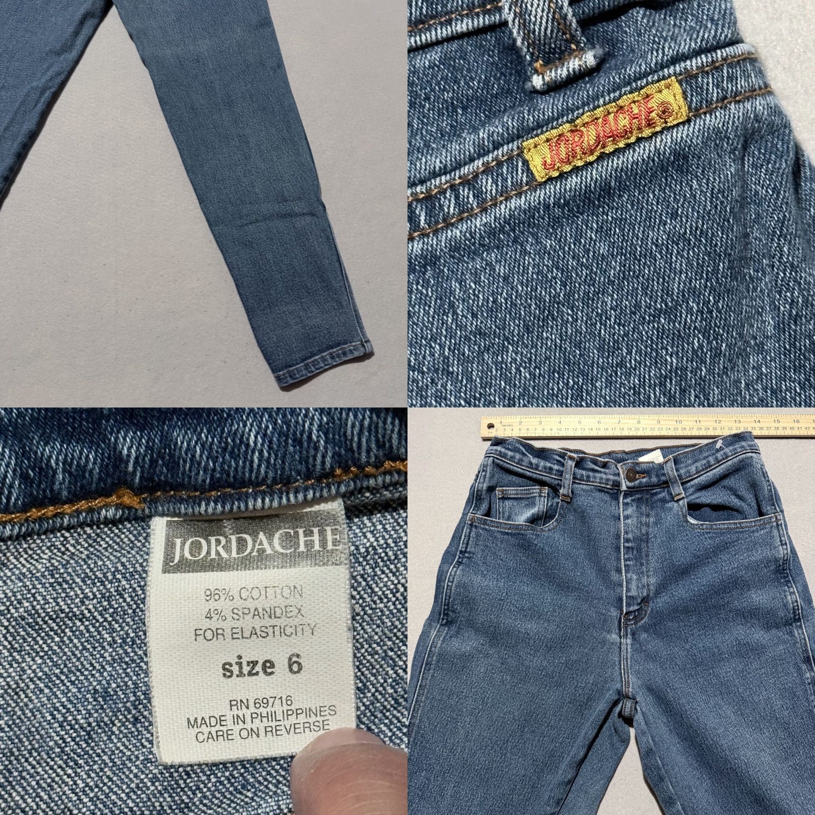 Jordache Jordache Jeans Women's Blue Denim Stretch Pockets High Rise Classic Skinny - 6 Size 28" / US 6 / IT 42 - 8 Thumbnail