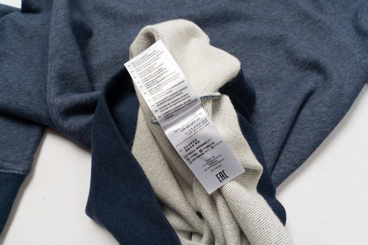 Gant 🔵 GANT Logo Blue Cotton Classic Crew Neck Sweatshirt Size US M / EU 48-50 / 2 - 19 Thumbnail