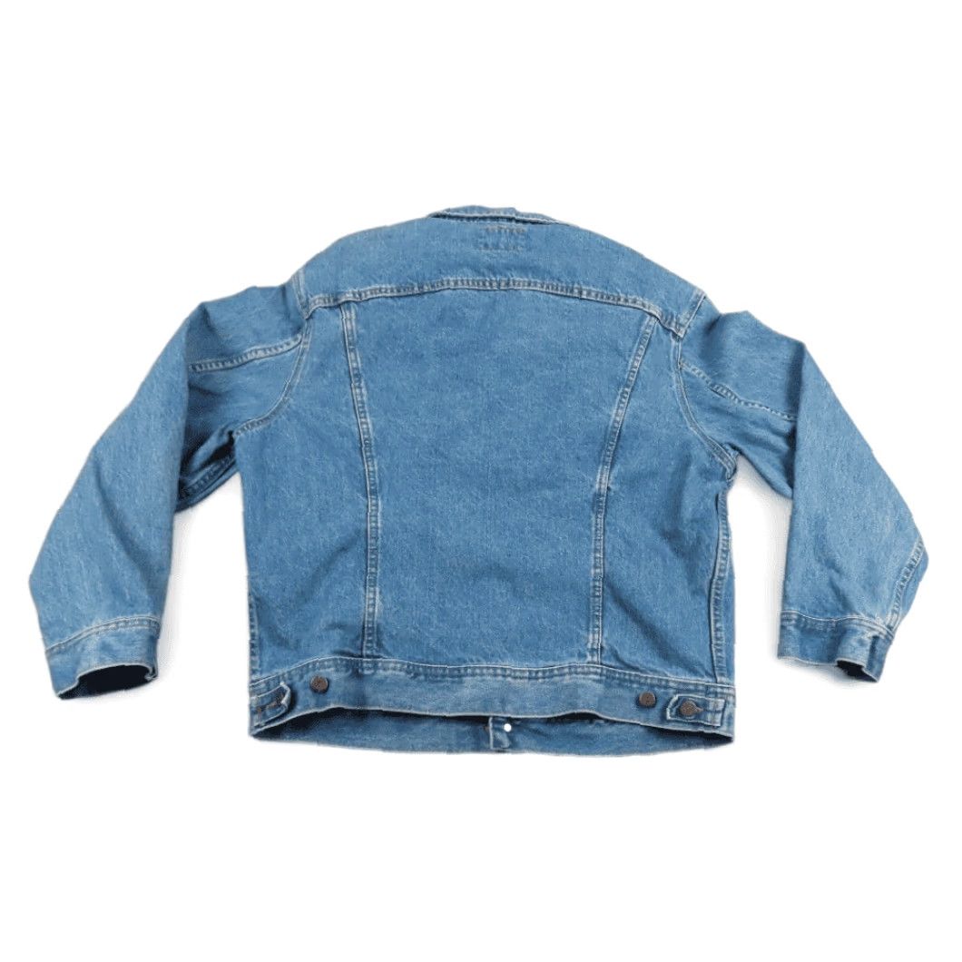 Lee VINTAGE Lee Jacket Denim Blue 90s Bomber Shirt Mens Large Adult LARGE Denim 100% Cotton with Logo Chest Pockets Casual 90s Theme Size US 33 - 2 Thumbnail
