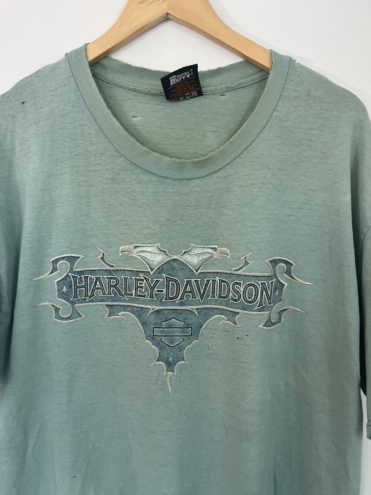 Harley Davidson Thrashed Sun Faded Vintage Harley Davidson Eagle Tee Size US XL / EU 56 / 4 - 4 Thumbnail