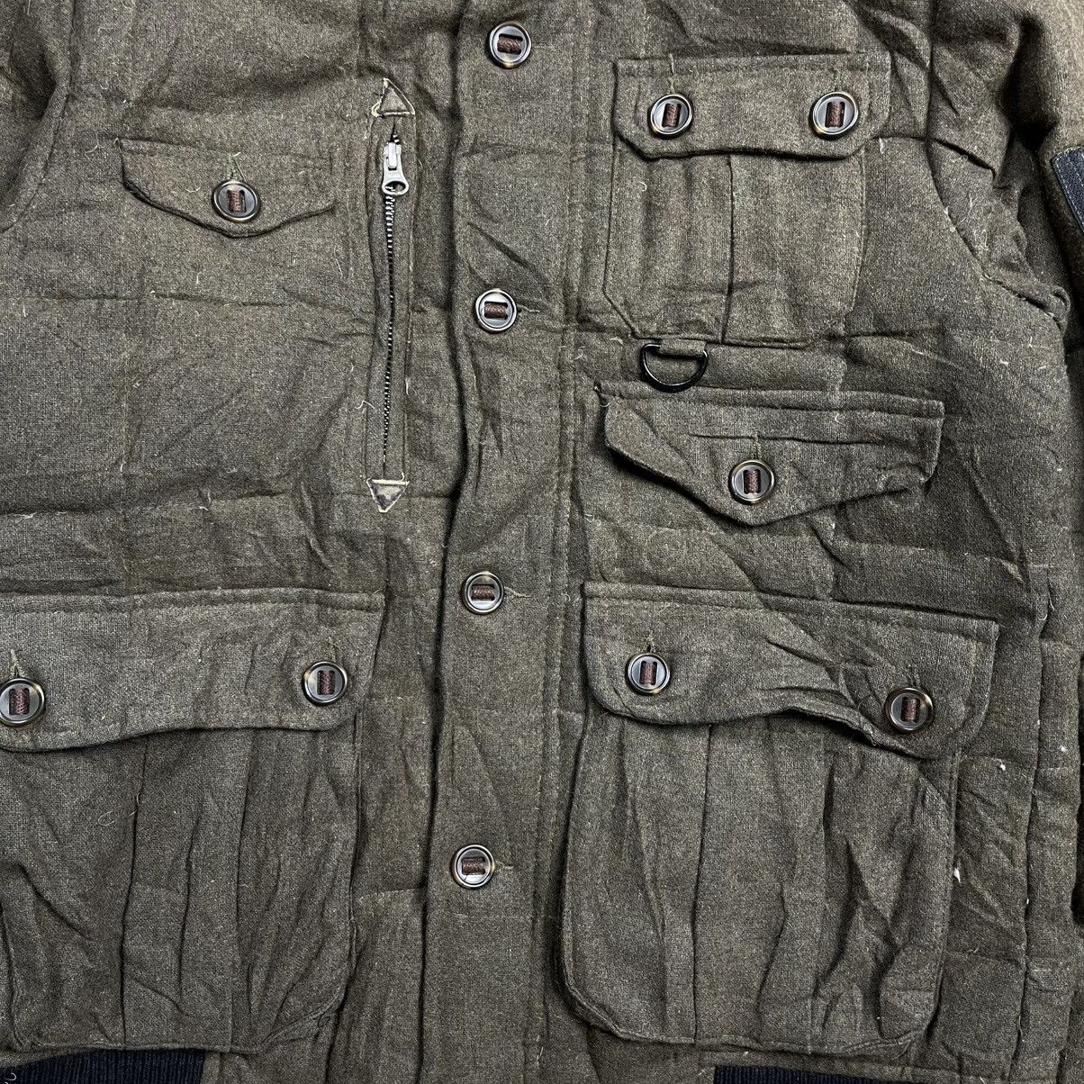 If Six Was Nine 2000s Simplicite - Fur Raccoon Hoodie Wool Cargo Jacket Size US M / EU 48-50 / 2 - 8 Thumbnail