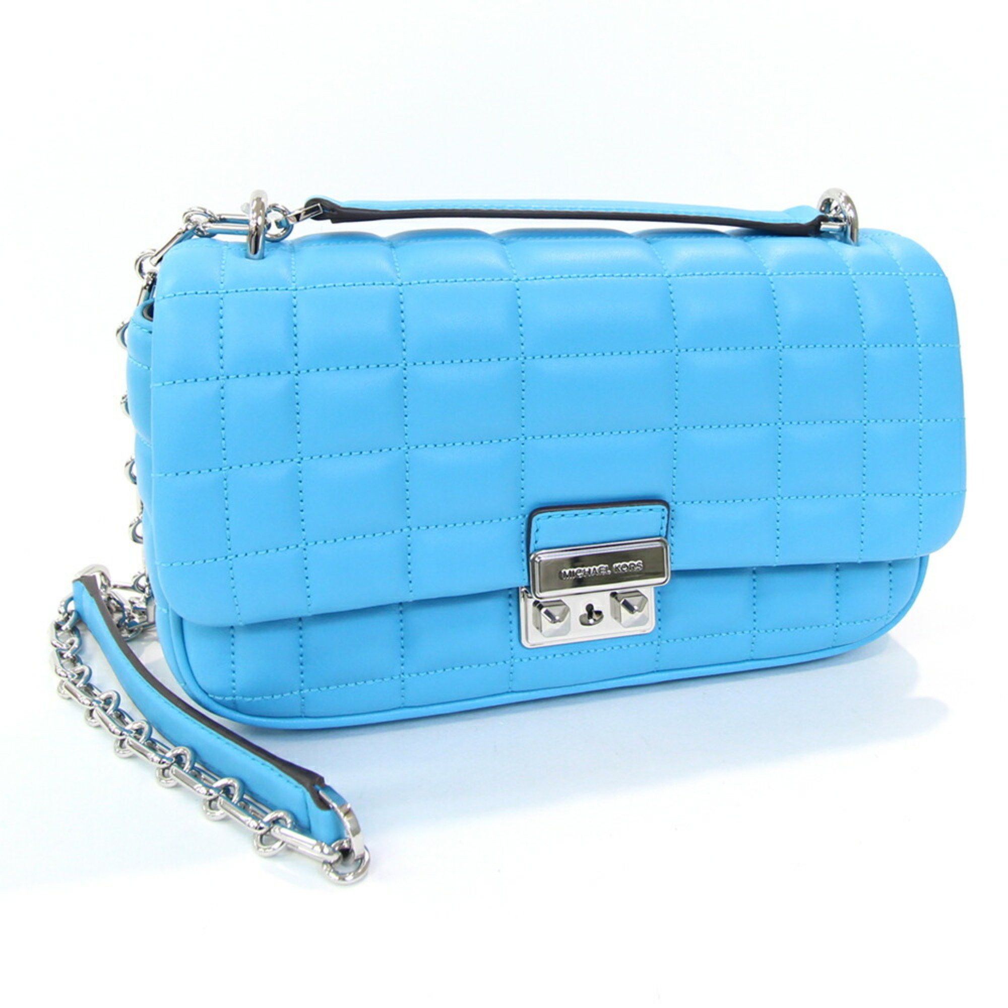Michael Kors Shoulder Bag Tribeca 30R4S1Sl3L Blue Leather Chain Quilted Women's Michael Kors