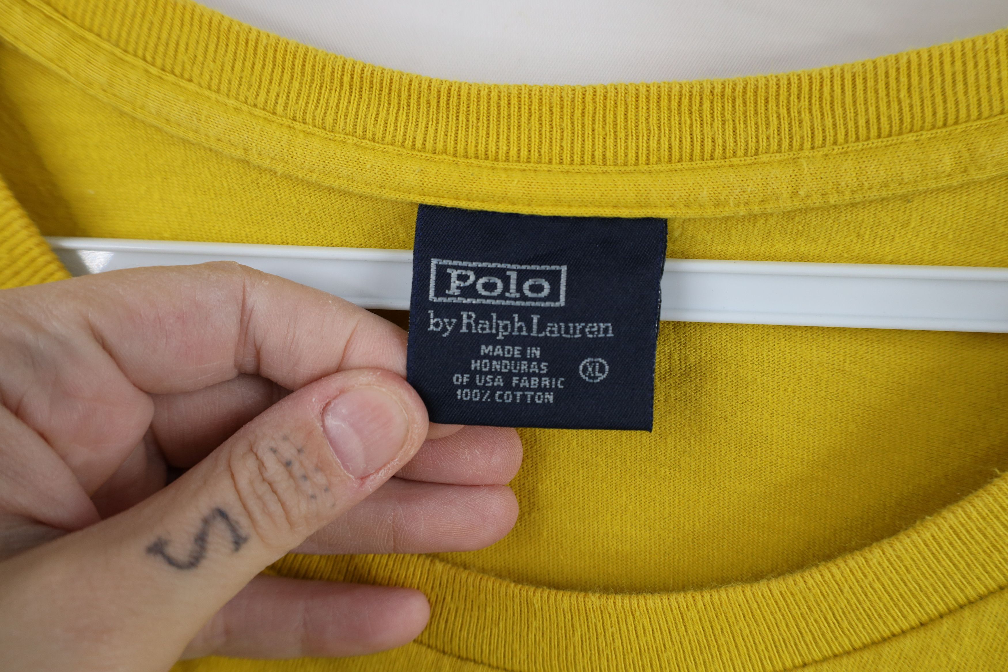 Ralph Lauren Vintage 90s Ralph Lauren Spell Long Sleeve T-Shirt Yellow Size US XL / EU 56 / 4 - 10 Thumbnail