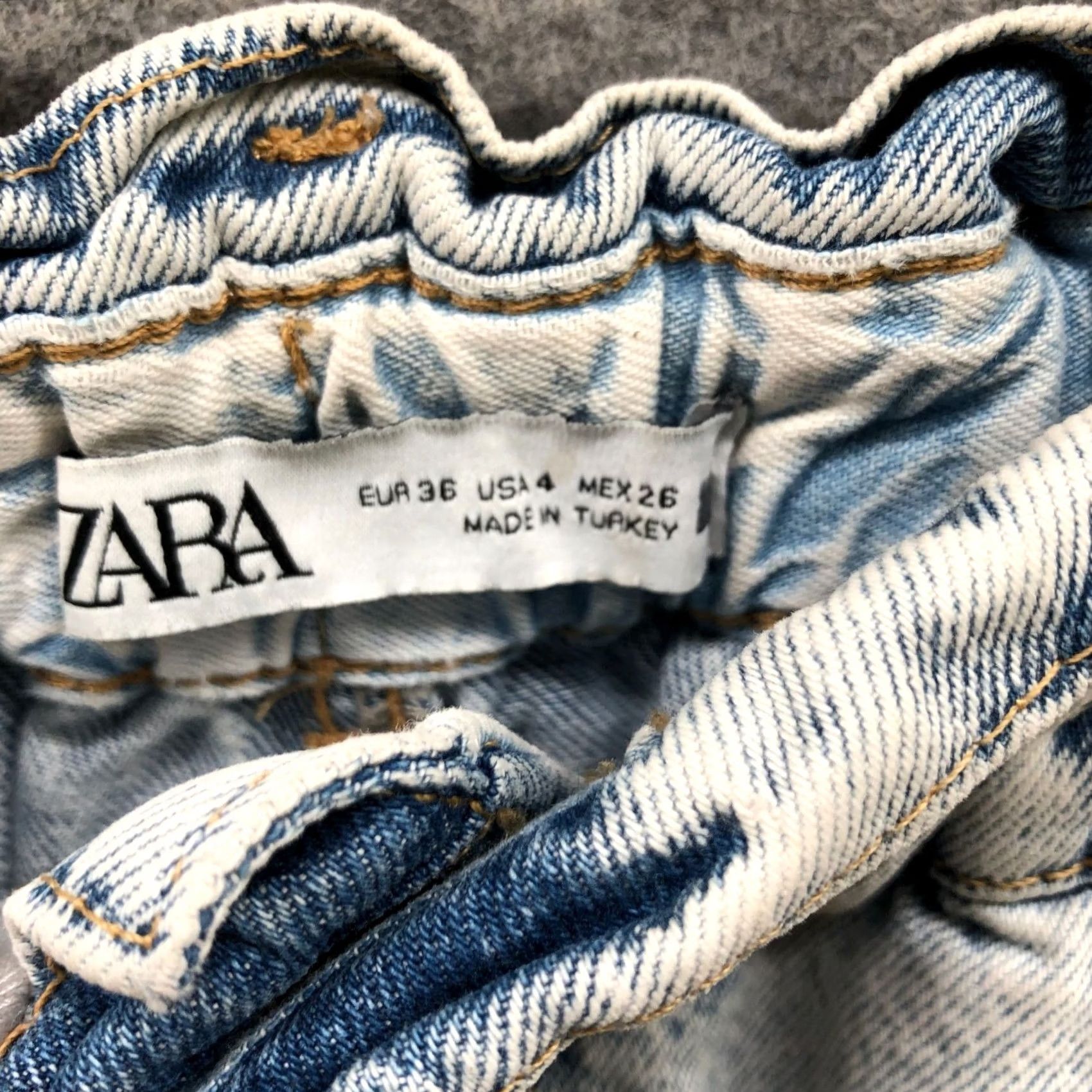 Zara Zara High Rise Tapered Jeans Womens 4 Blue Acid Wash Paper Bag Relaxed Button Jeans Size 27" / US 4 / IT 40 - 5 Thumbnail