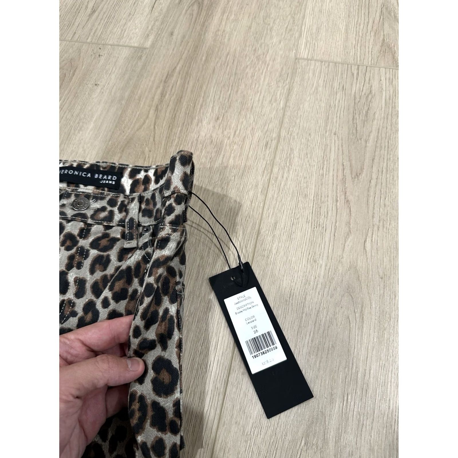 Veronica Beard Veronica Beard Brooke Mid-Rise Skinny Jeans Leopard Print NWT Size 26 Coated Women Size 26" / US 2 / IT 38 - 5 Thumbnail