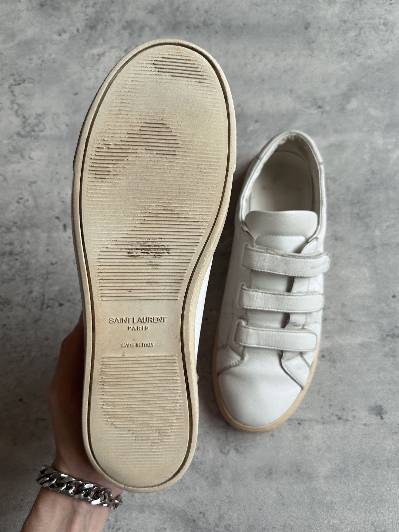 Saint Laurent Paris HEDI SLIMANE | SL/01 VELCRO STRAP COURT CLASSIC LOW TOP Size US 9 / EU 42 - 3 Thumbnail