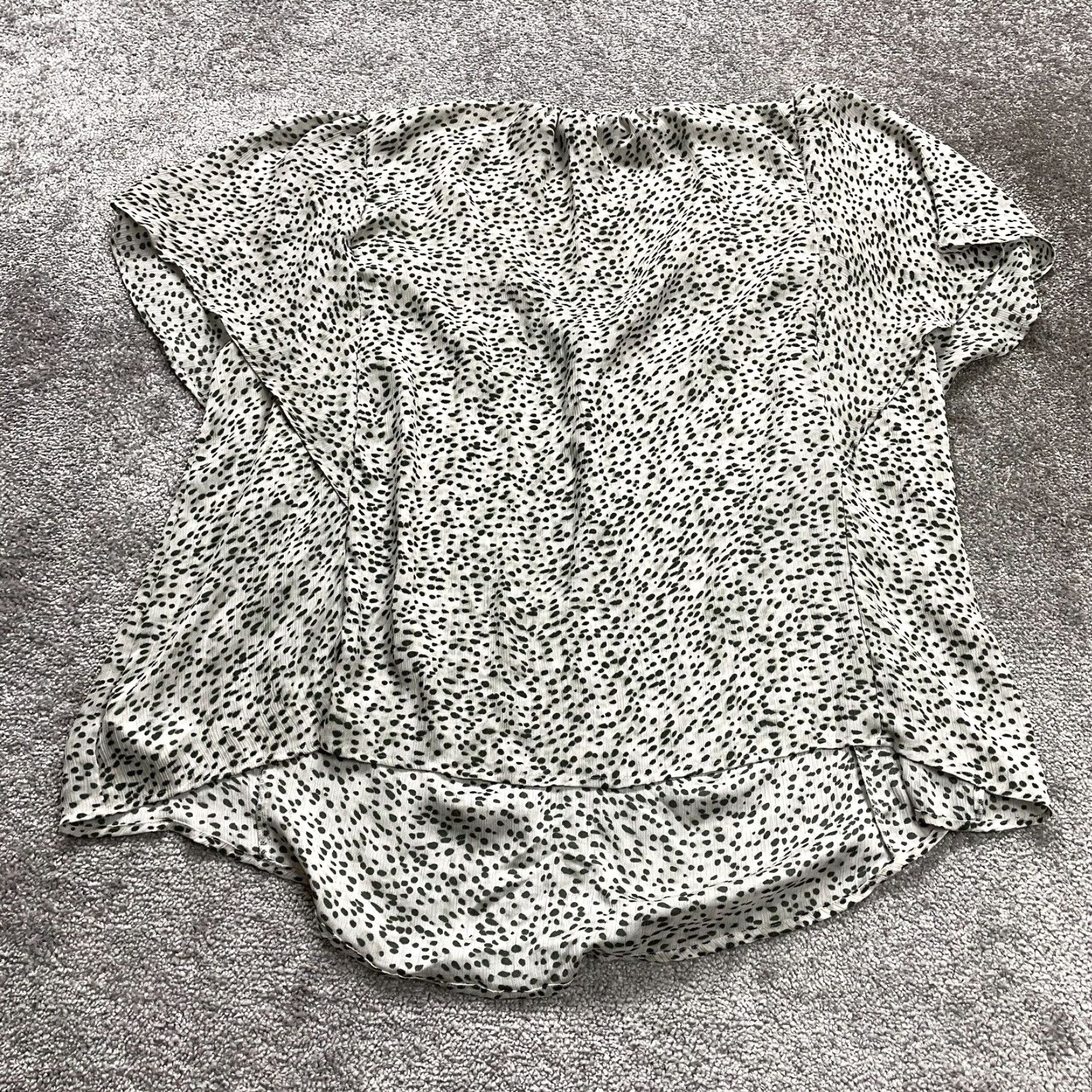 Chaps Chaps Blouse Tunic Womens 3XL Black White Polka Dot V-Neck Short Sleeve Casual Size XXL / US 16-18 / IT 52-54 - 2 Thumbnail