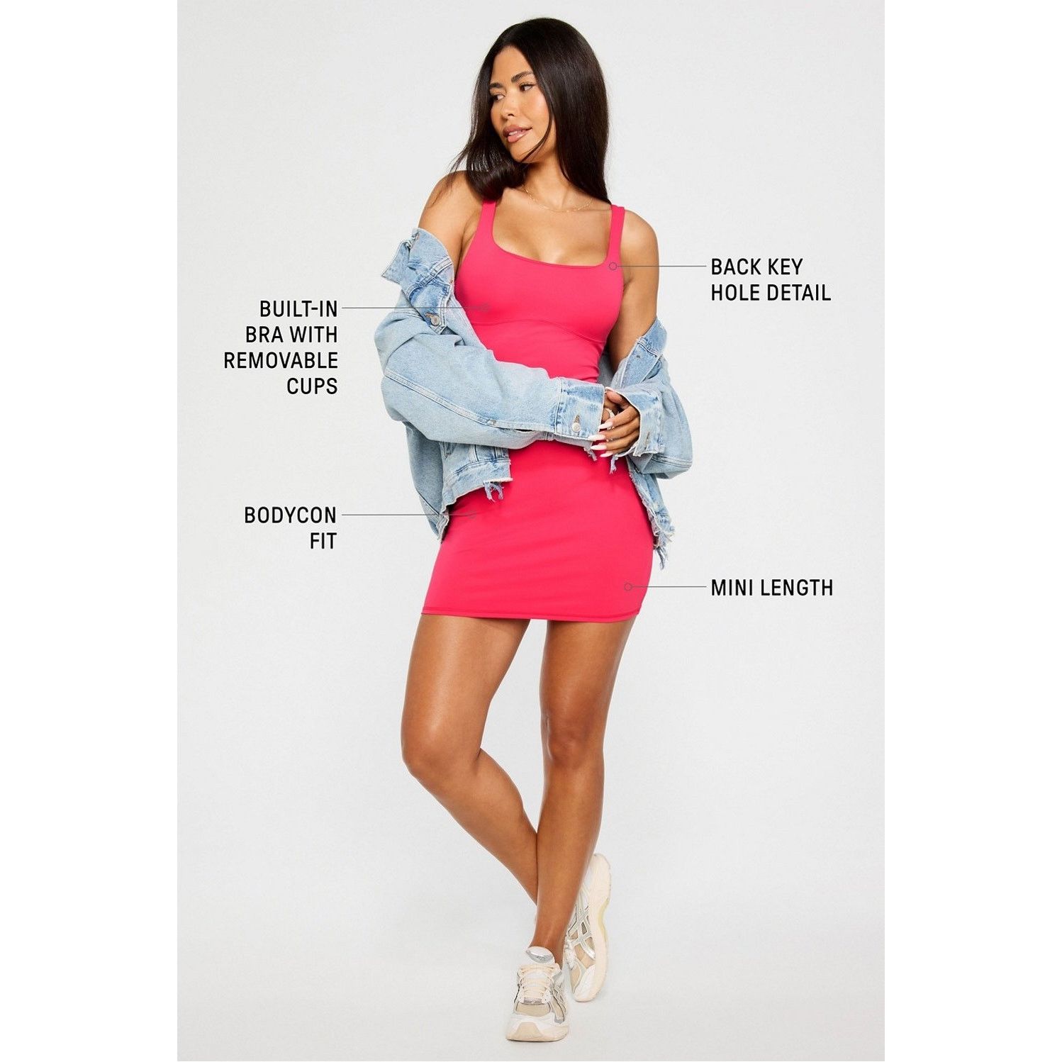 Fabletics Fabletics x Becky G PureLuxe Mini Dress - Size M - New Size M / US 6-8 / IT 42-44 - 4 Thumbnail