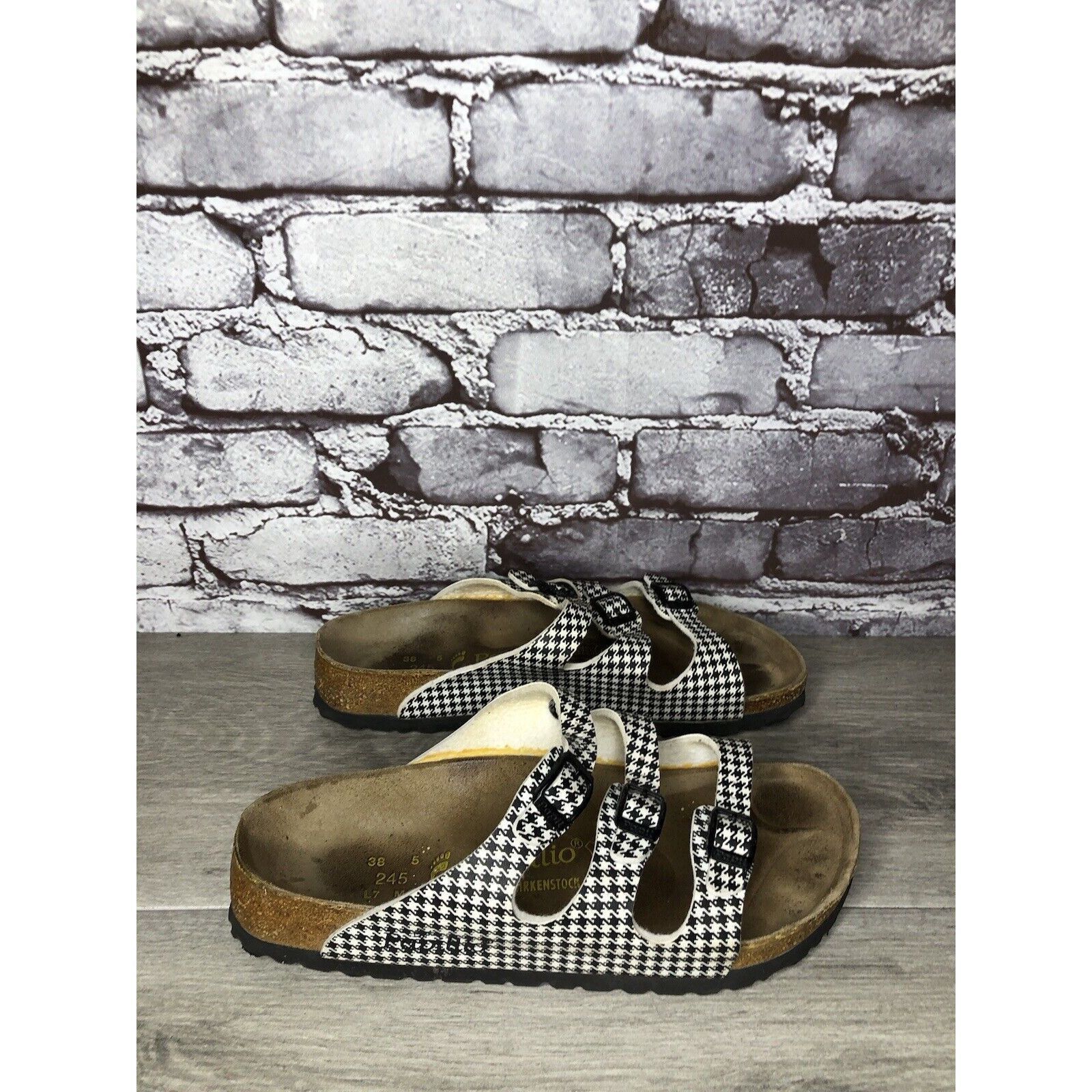 Birkenstock BIRKENSTOCK PAPILLIO Black White Leather Footbed Sandals Wom Size US 8 / IT 38 - 20 Thumbnail