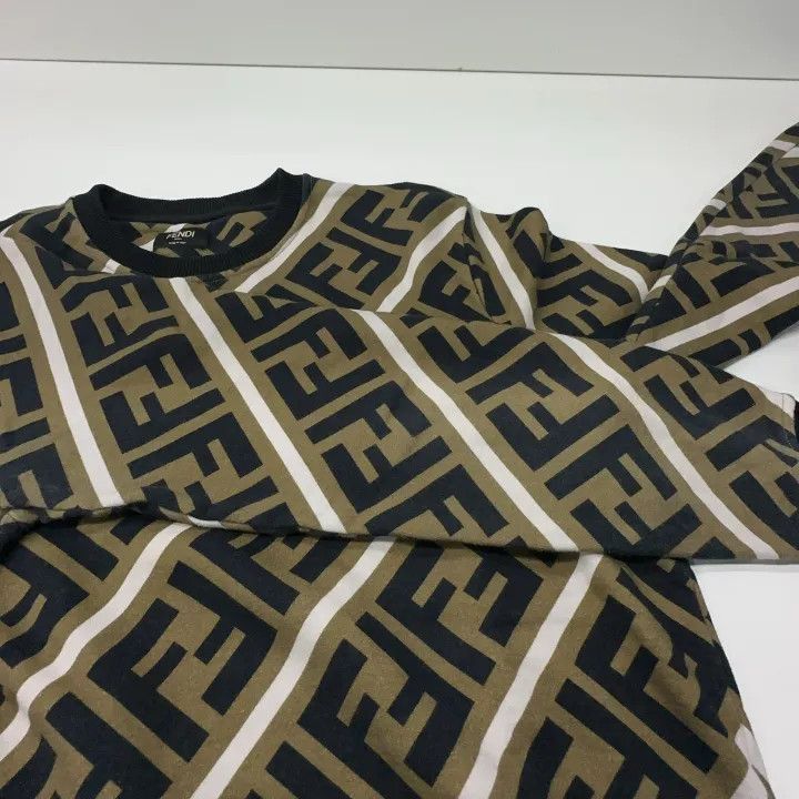 Fendi Fendi Brown Letter Print Long Sleeve Sweatshirt -2507 Size US M / EU 48-50 / 2 - 3 Thumbnail