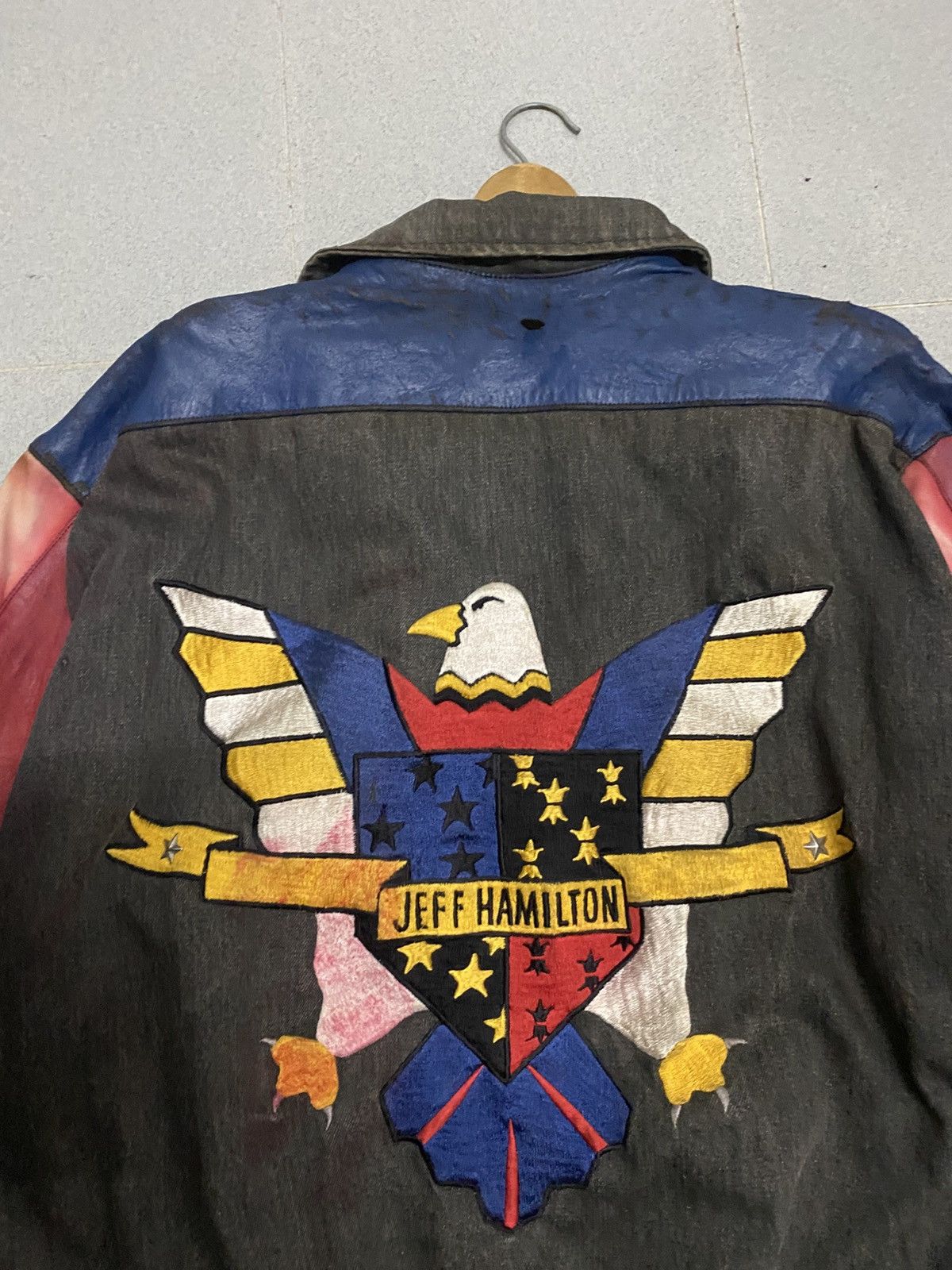 Jeff Hamilton Vintage Jeff Hamilton Very Distress Varsity Jacket Size US XL / EU 56 / 4 - 5 Thumbnail