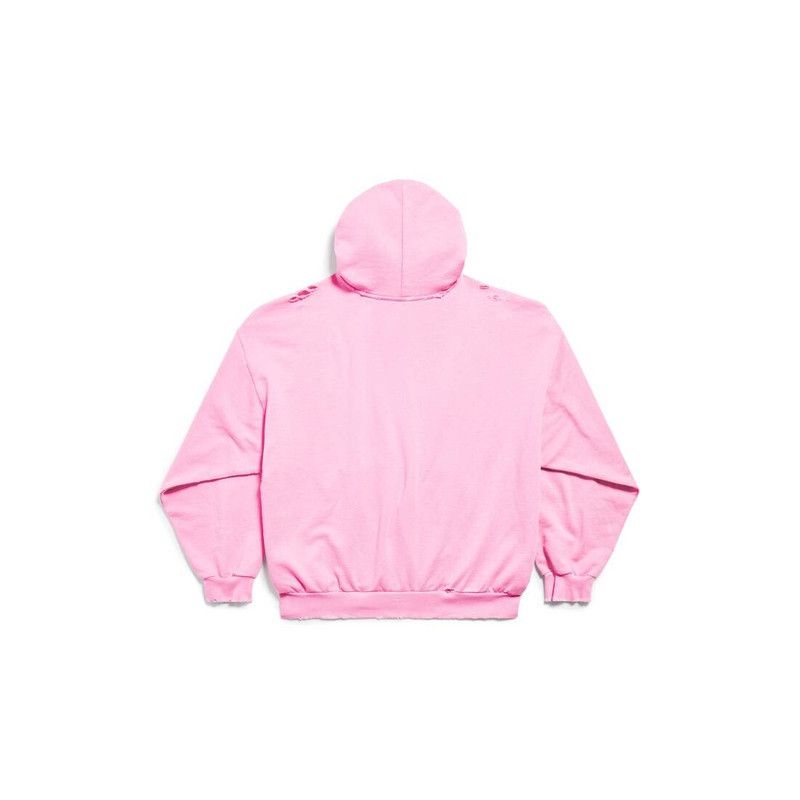 Balenciaga o1s1rm1125 Nologo Hoodie Medium Fit in Pink Size L / US 10 / IT 46 - 6 Thumbnail