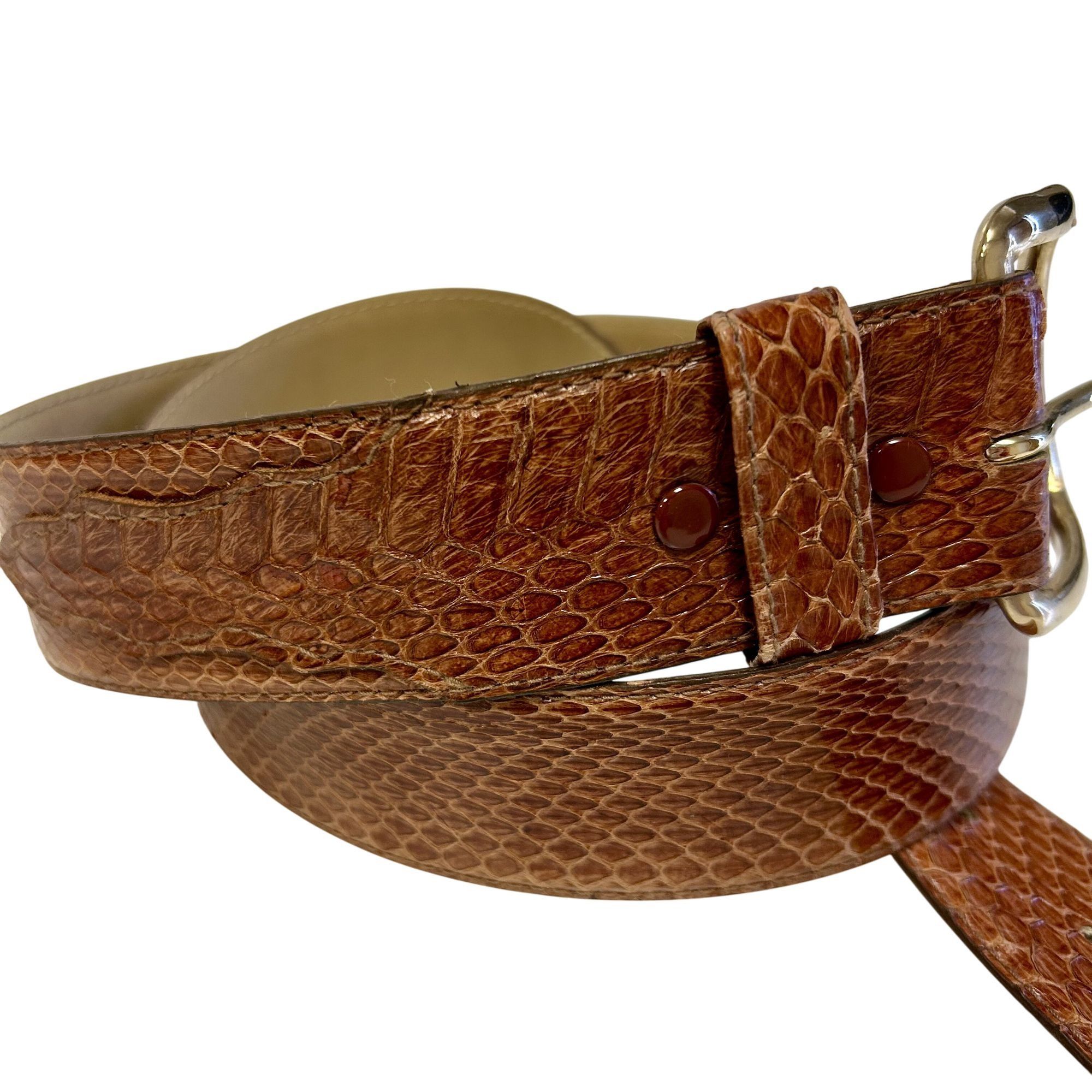 Other Vtg Leegin Silver Creek SNAKESKIN Cowboy Western Belt Size 36 - 3 Thumbnail