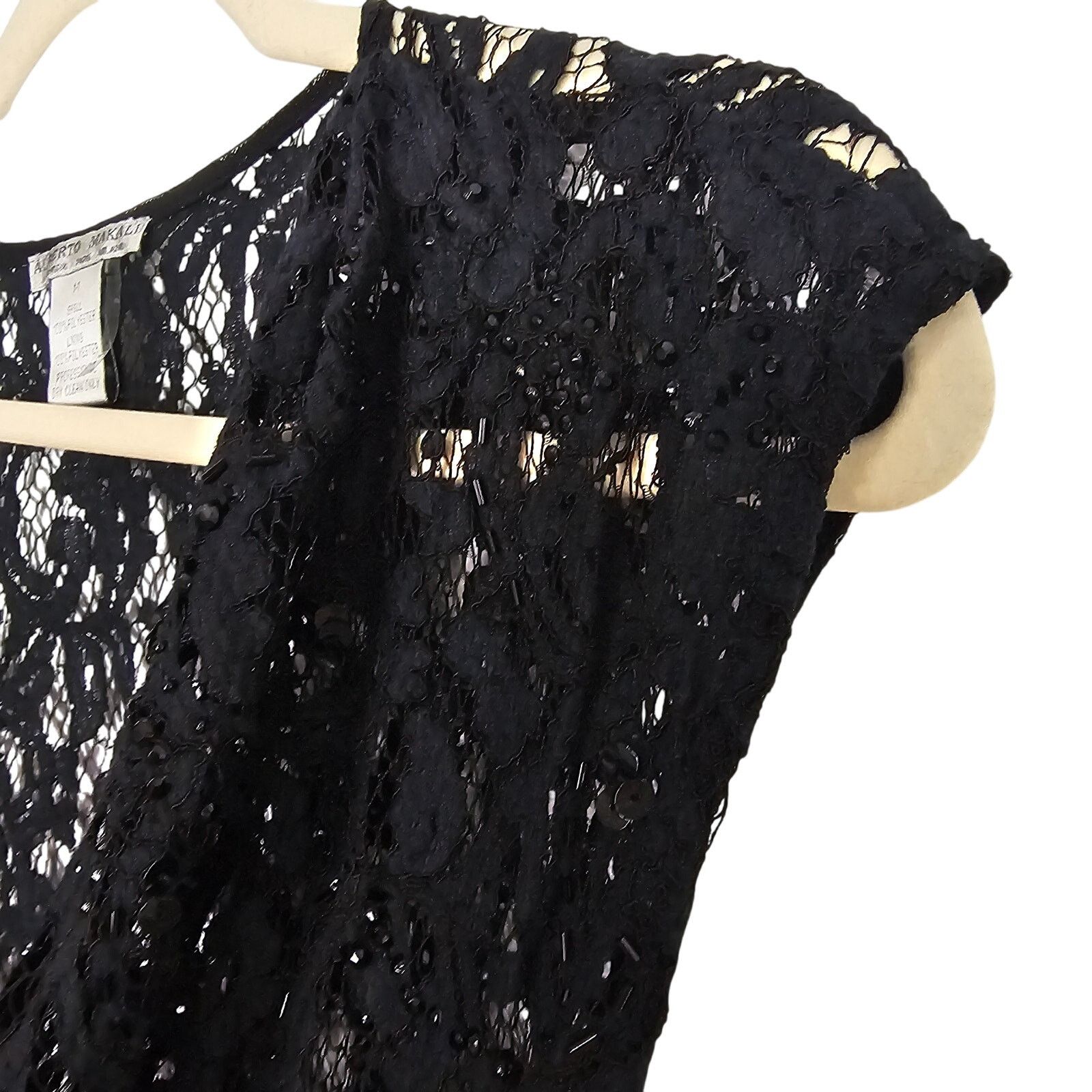 Alberto Alberto Makali Sheer Floral Lace Sequin Top M Whimsigoth Size M / US 6-8 / IT 42-44 - 4 Thumbnail