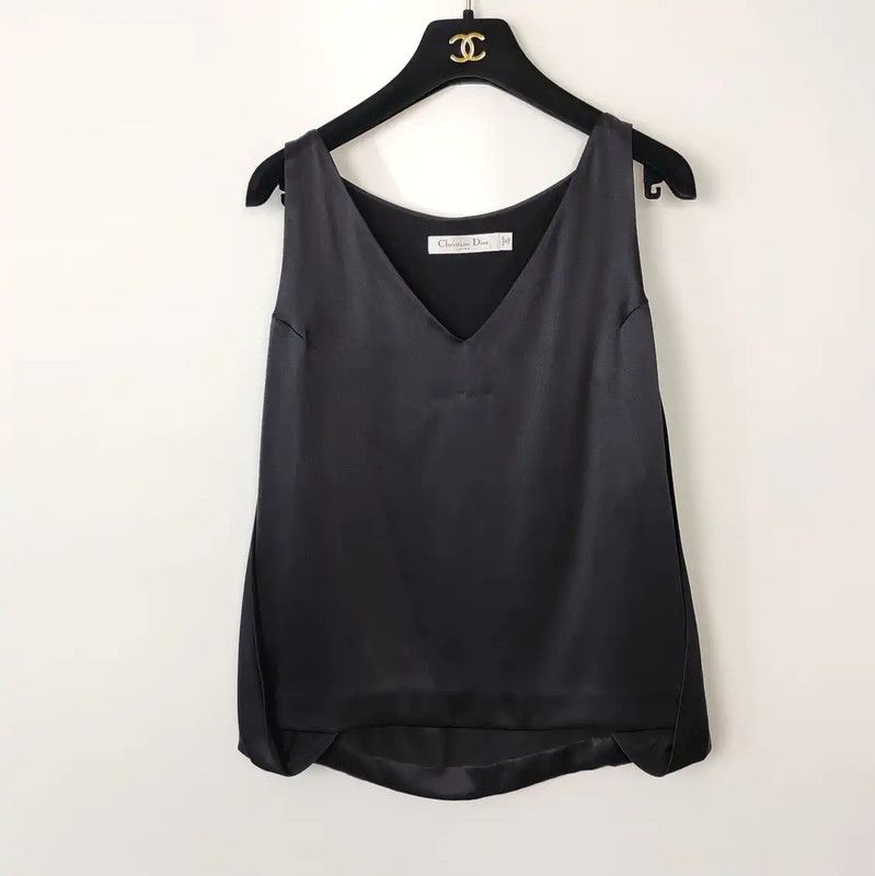 Dior Dior Black Silk Women's T-Shirt 0089 Size S / US 4 / IT 40 - 1 Thumbnail