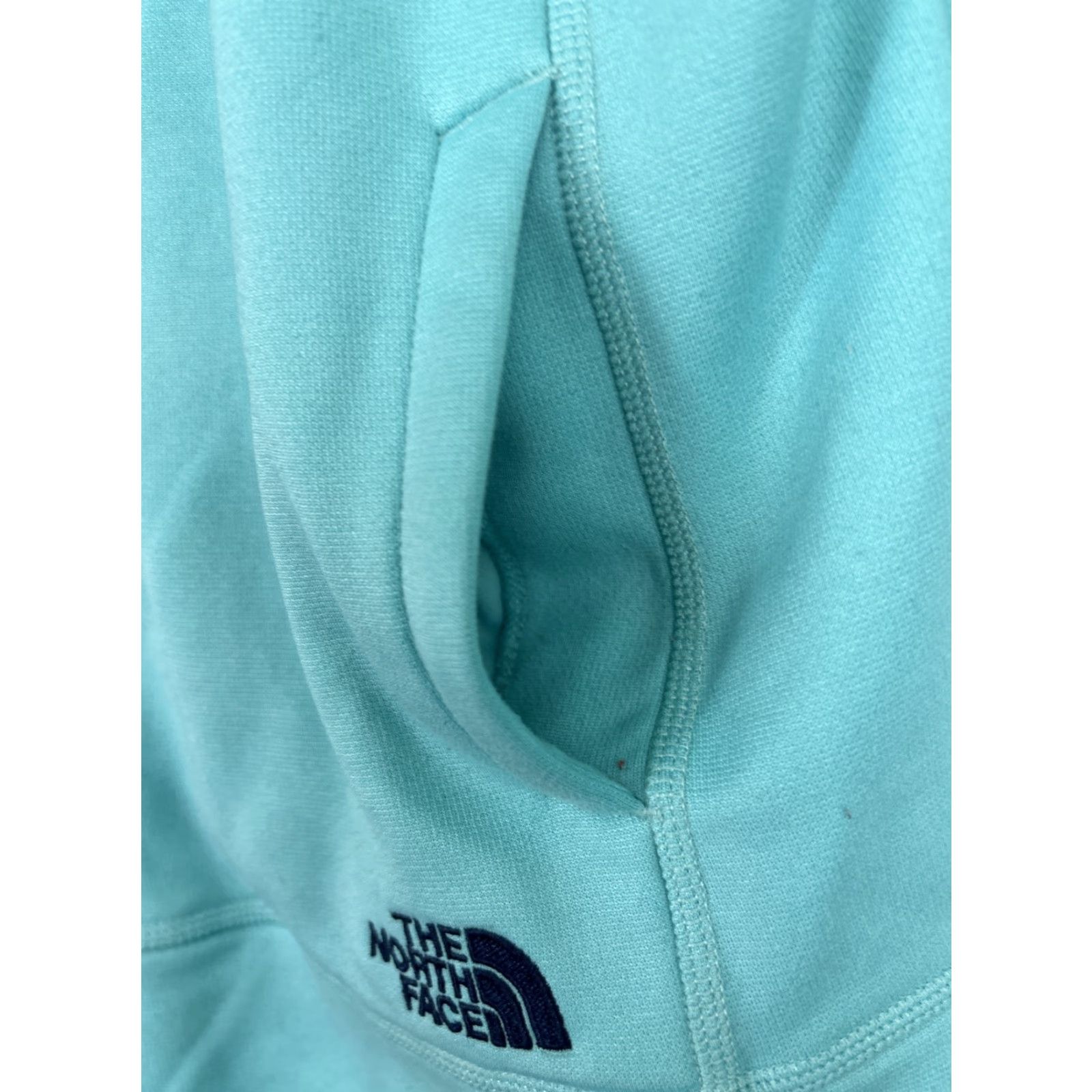 The North Face The North Face Womens Hoodie Large Long Sleeve High Neck Teal Pullover Size L / US 10 / IT 46 - 7 Thumbnail
