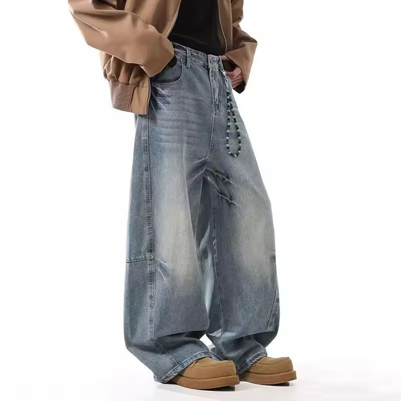 Jean Streetwear Wide Leg Baggy Patchwork Outdoor Jeans Size US 28 / EU 44 - 7 Thumbnail
