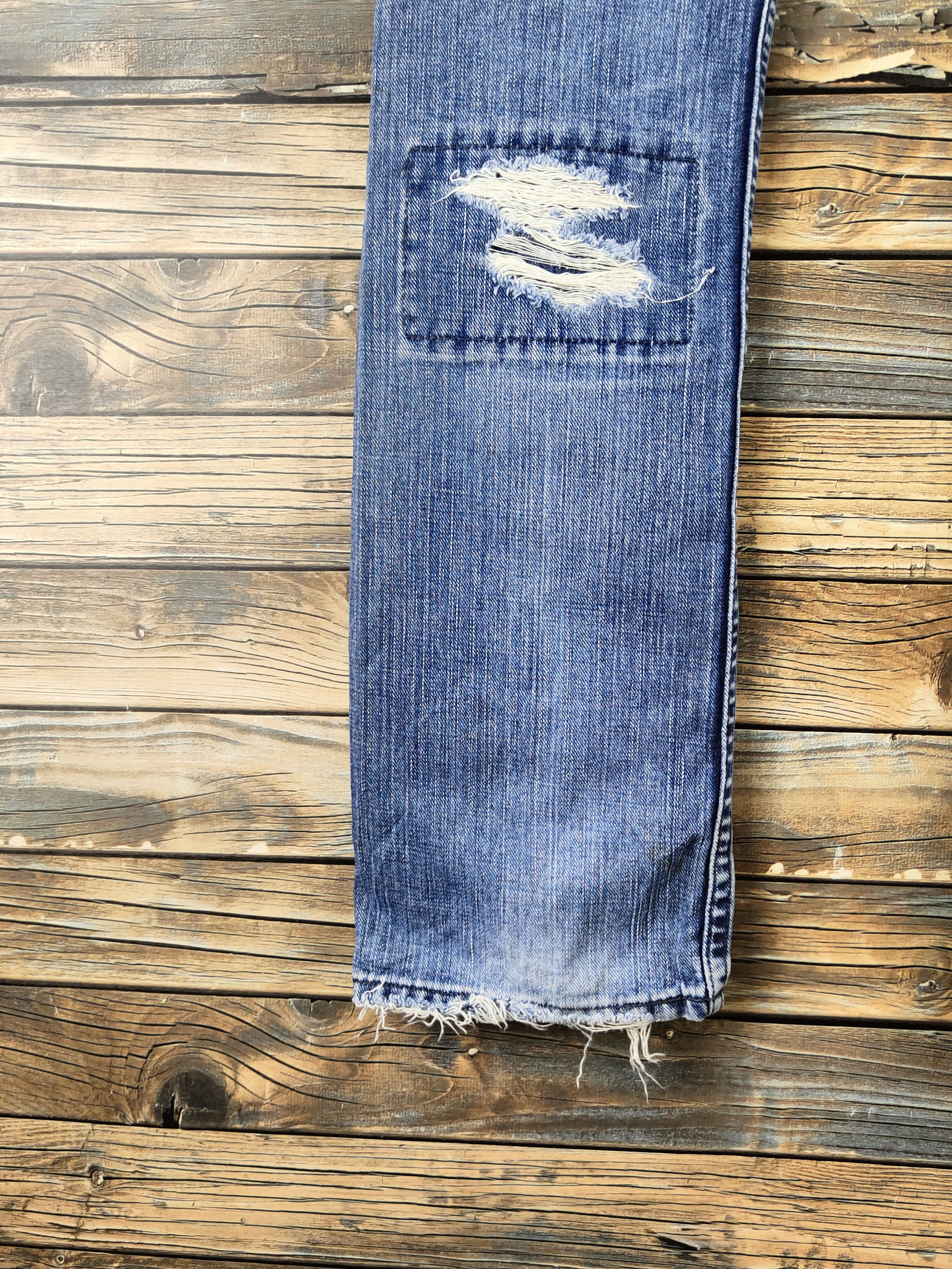 TMT d TMT Blue Distressed Ripped denim Jeans #S2911 Size 33" - 9 Thumbnail