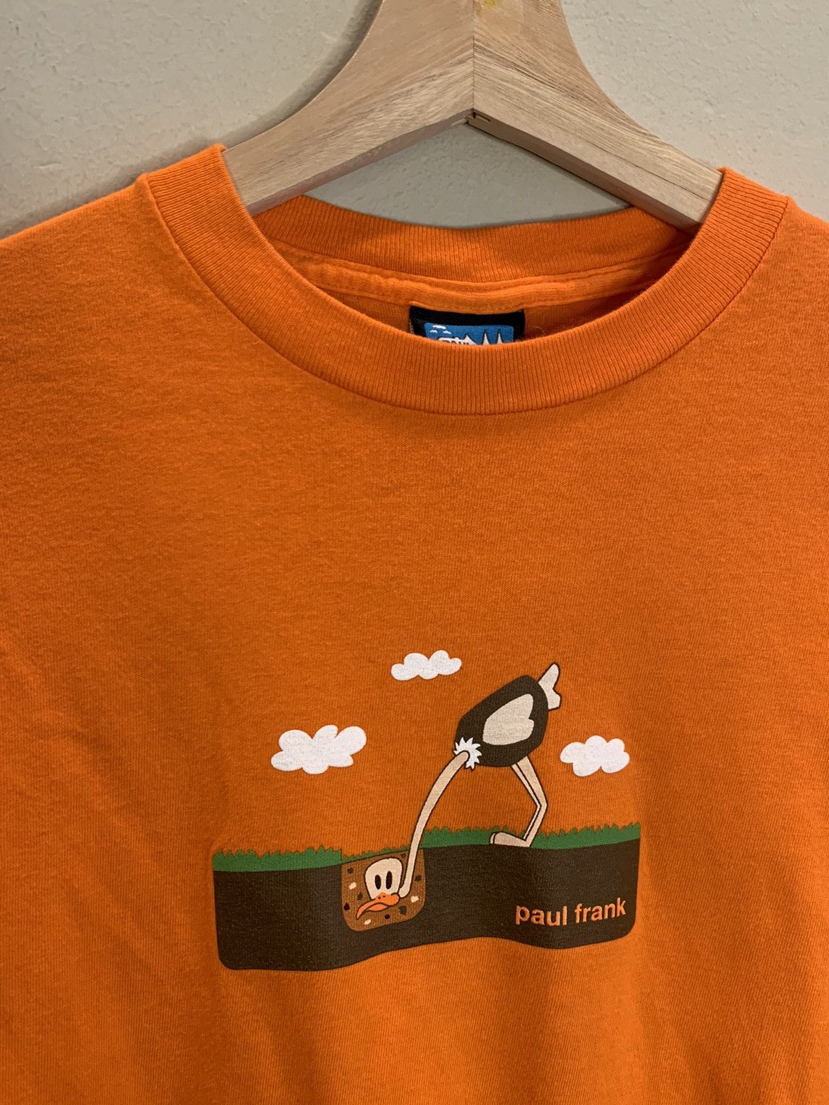Paul Frank × Vintage *RARE* Vintage 90’s Paul Frank Ostrich Art USA-Made LS Shirt Size L / US 10 / IT 46 - 3 Thumbnail