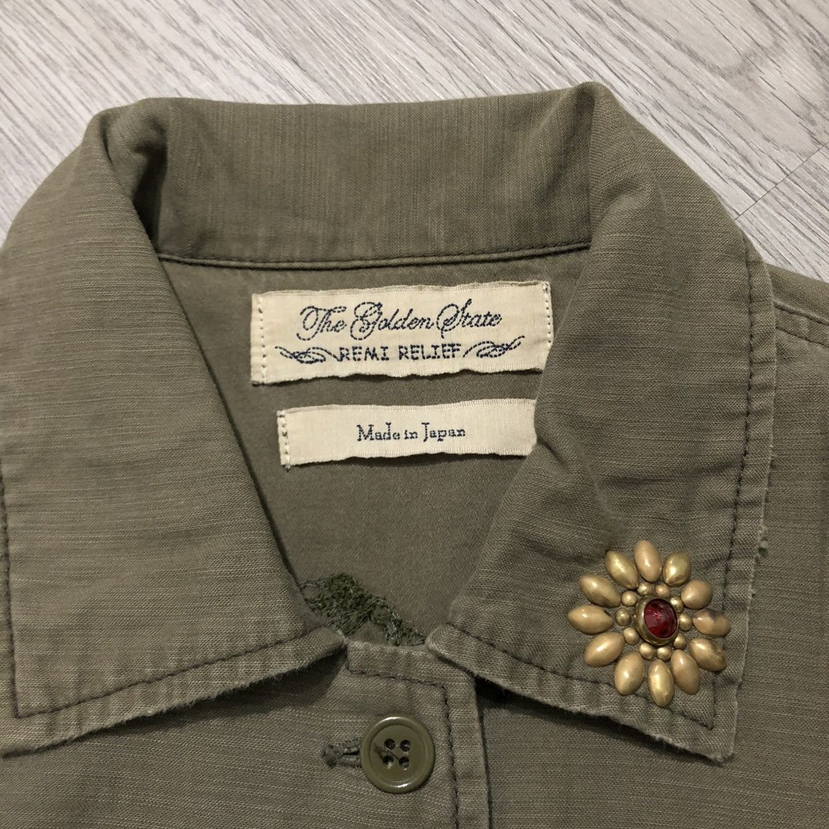 Remi Relief 🇯🇵 Remi Relief Japan Workshirt Double Pocket Military Green Size US XS / EU 42 / 0 - 10 Thumbnail