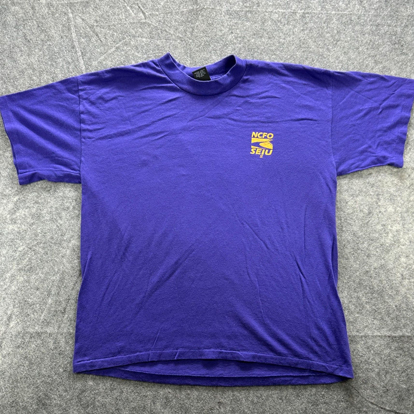Other VINTAGE NCFO SEIU Shirt Mens XL Purple Short Sleeve Union Graphic 50/50 Tee Made USA Size US XL / EU 56 / 4 - 2 Thumbnail